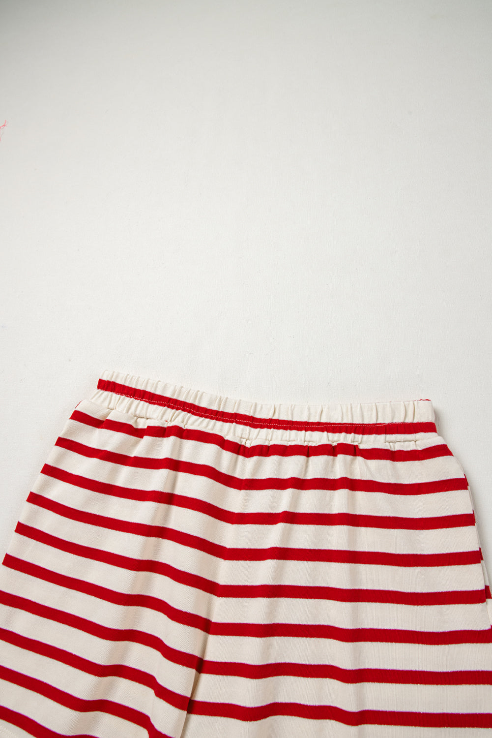 Blue Zone Planet | Red Stripe Lace-up Front Top and High Waist Shorts Set-Two Piece Sets/Short Sets-[Adult]-[Female]-2022 Online Blue Zone Planet