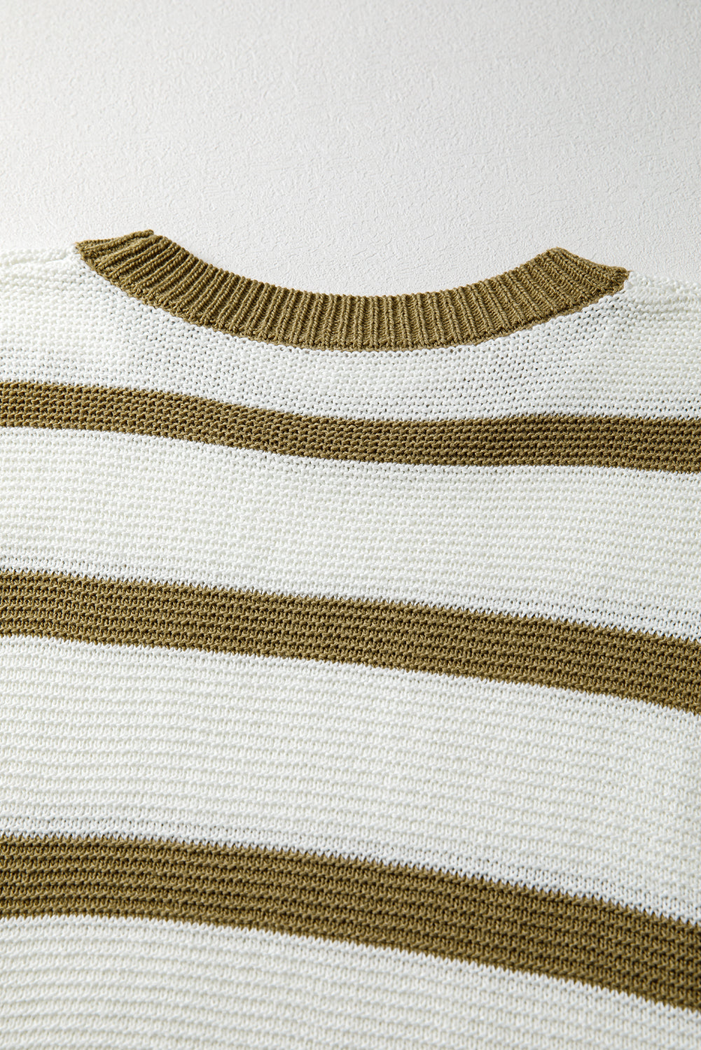 Khaki Stripe Tie Open Side Sweater Knitted Top-TOPS / DRESSES-[Adult]-[Female]-2022 Online Blue Zone Planet