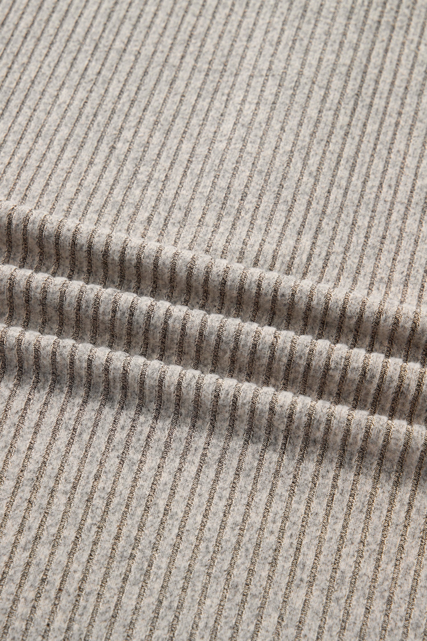 Simply Taupe Plus Size Ribbed Knit Kangaroo Pocket Henley Long Sleeve Top-Plus Size/Plus Size Tops/Plus Size Long Sleeve Tops-[Adult]-[Female]-2022 Online Blue Zone Planet