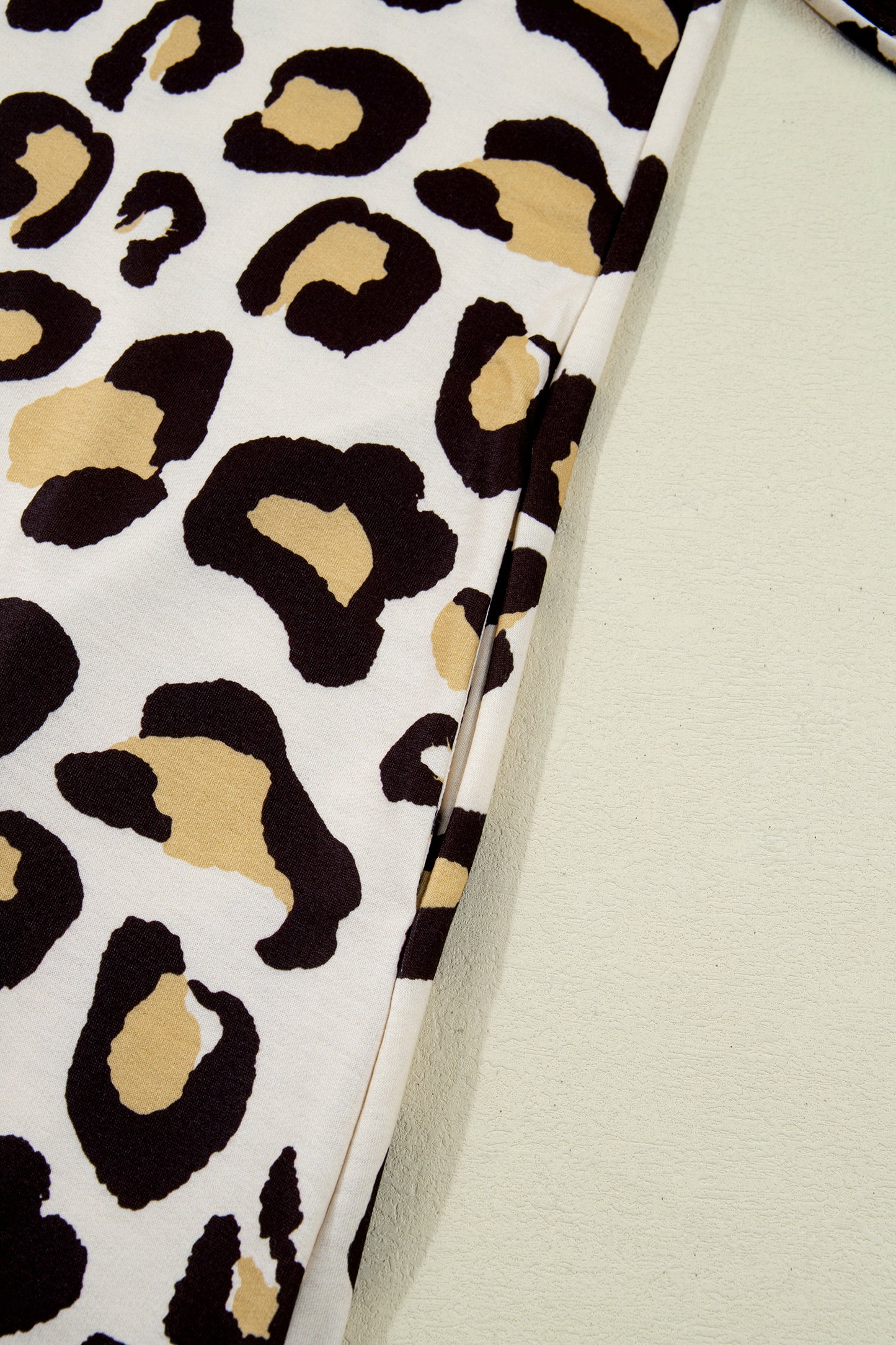 Khaki Leopard Long Sleeve Shift T Shirt Dress With Pockets-TOPS / DRESSES-[Adult]-[Female]-2022 Online Blue Zone Planet