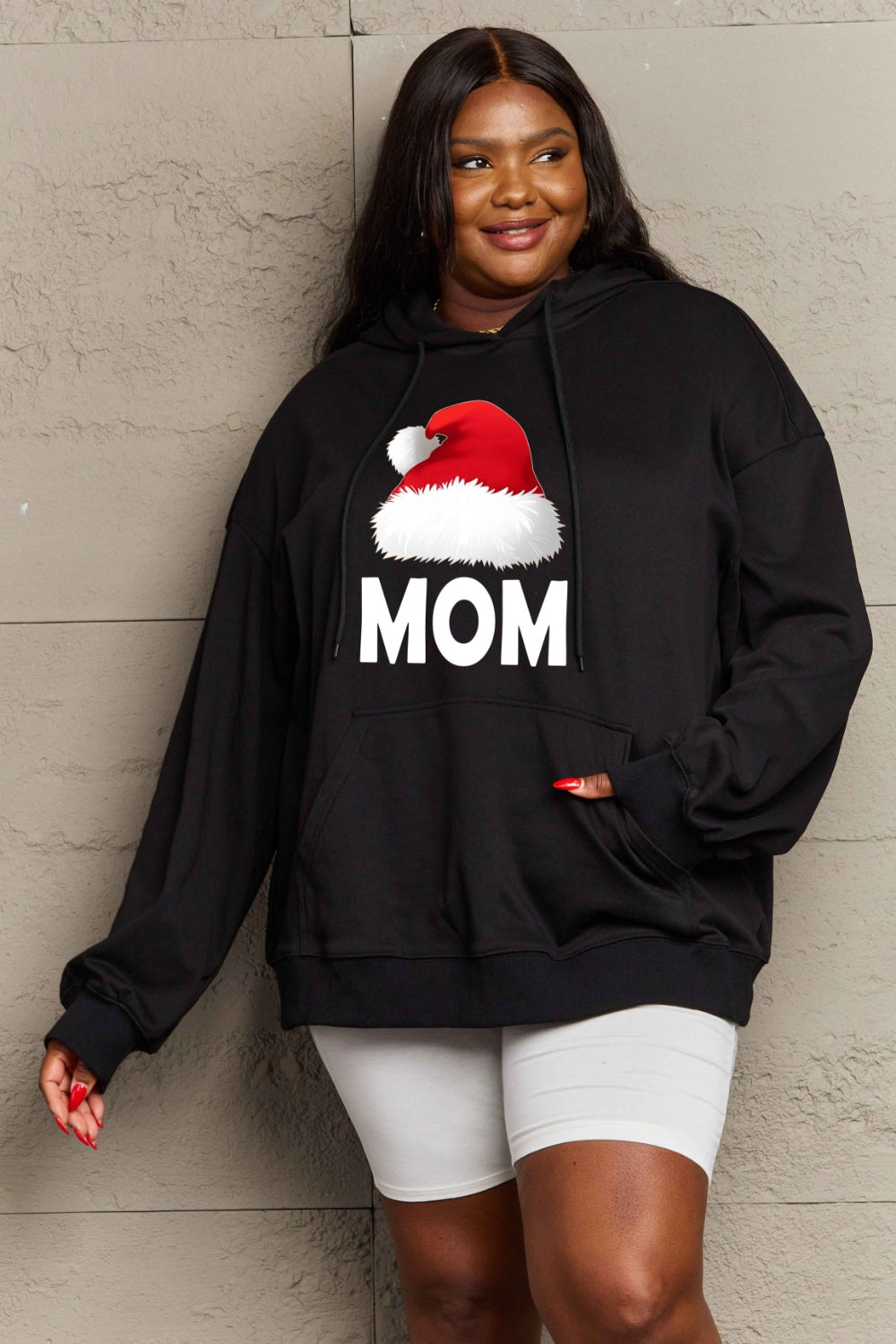 Simply Love Full Size MOM Graphic Hoodie-HOODIES-[Adult]-[Female]-2022 Online Blue Zone Planet