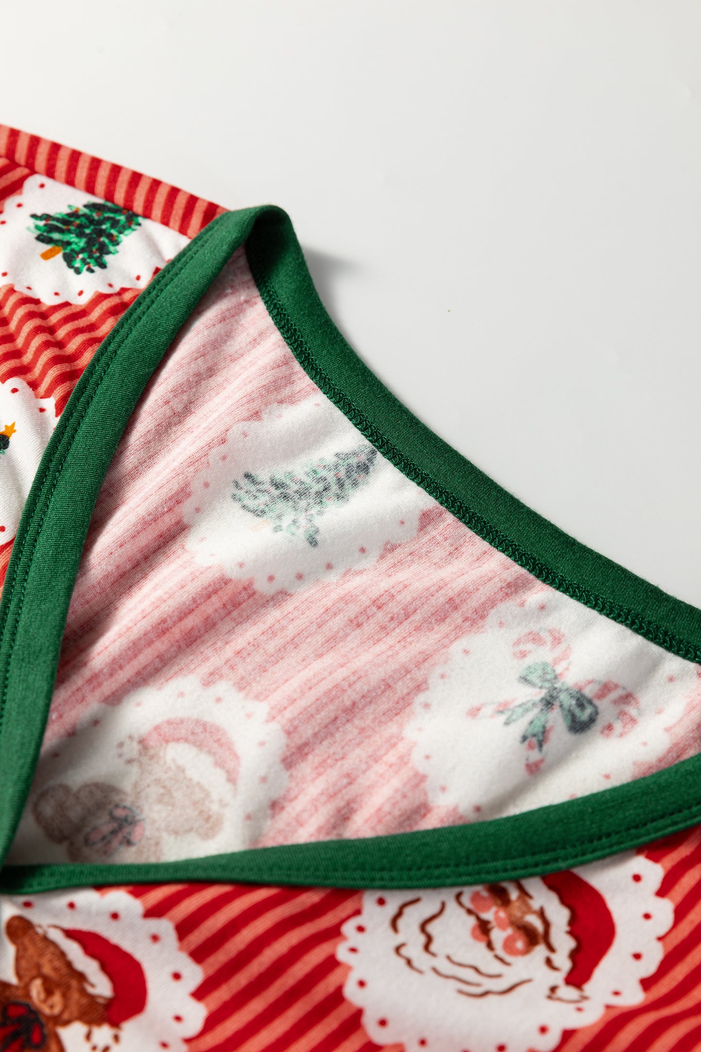 Red Stripe Christmas Fashion Print Henley V Neck Pullover and Jogger Pants 2 Piece Lounge Set-Loungewear & Sleepwear/Loungewear-[Adult]-[Female]-2022 Online Blue Zone Planet