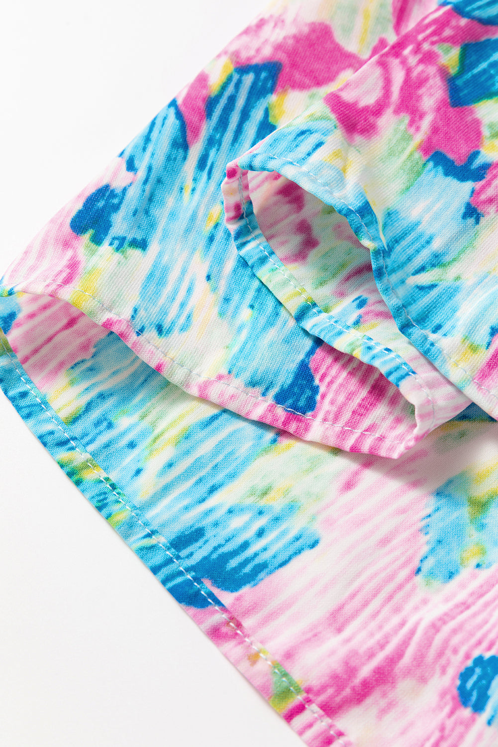 Blue Zone Planet | Sky Blue Floral Allover Print Shirred Square Neck Plus Size Maxi Dress-TOPS / DRESSES-[Adult]-[Female]-2022 Online Blue Zone Planet