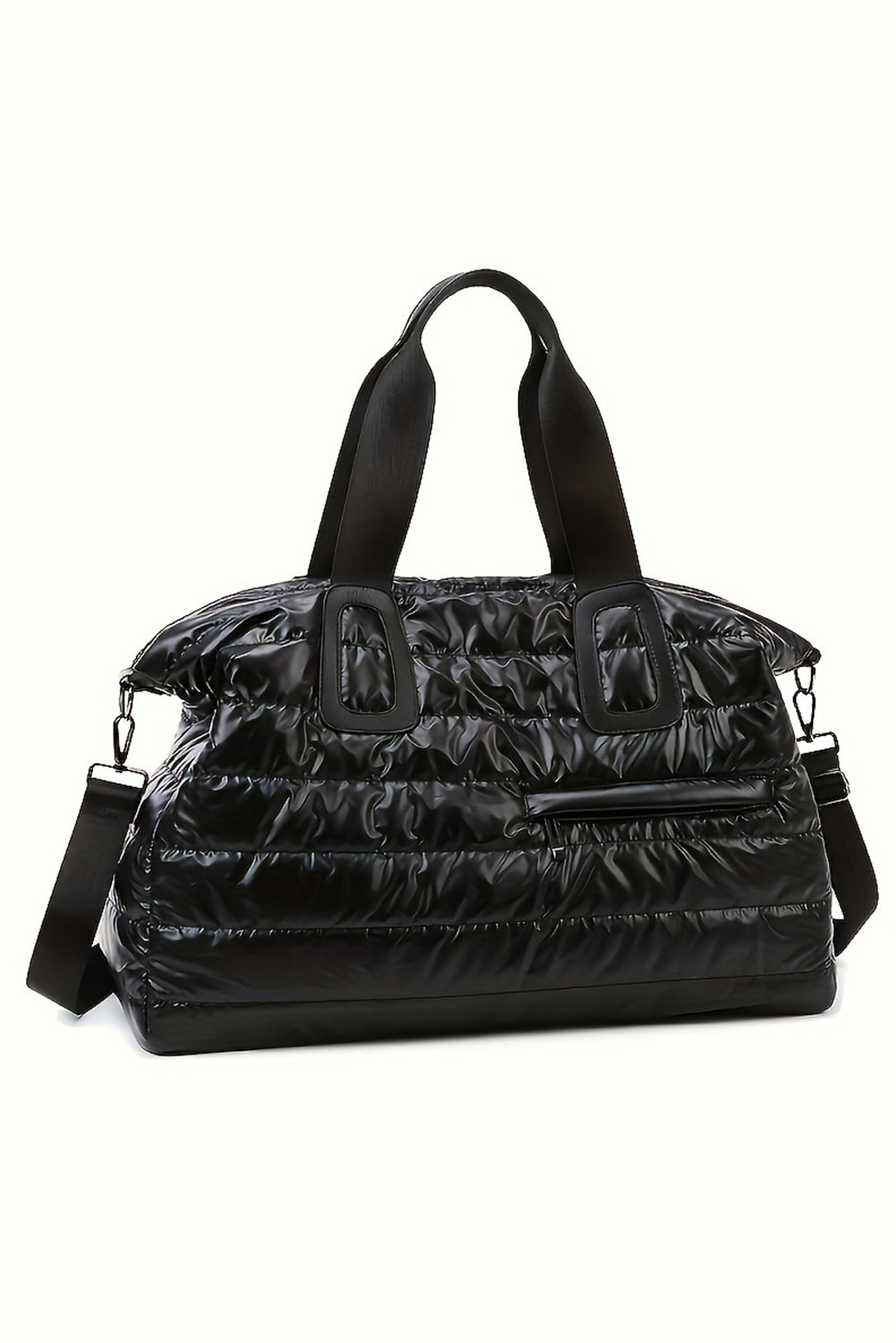 Black Puffy Quilted Tote Bag-Tote Bags-[Adult]-[Female]-Black-ONE SIZE-2022 Online Blue Zone Planet