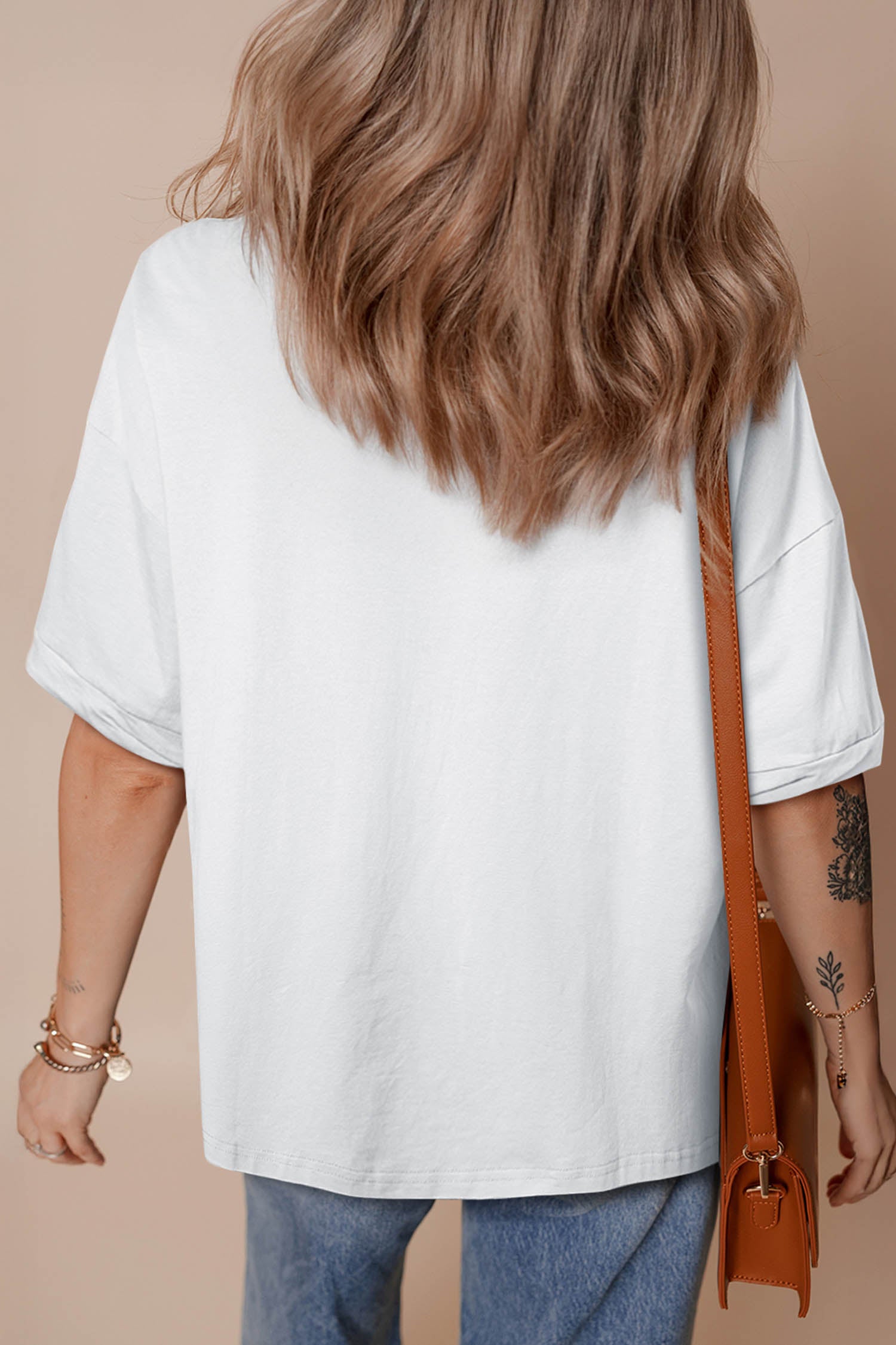 White American Honey Bow Flower Striped Graphic Tee-Graphic/Graphic Tees-[Adult]-[Female]-2022 Online Blue Zone Planet