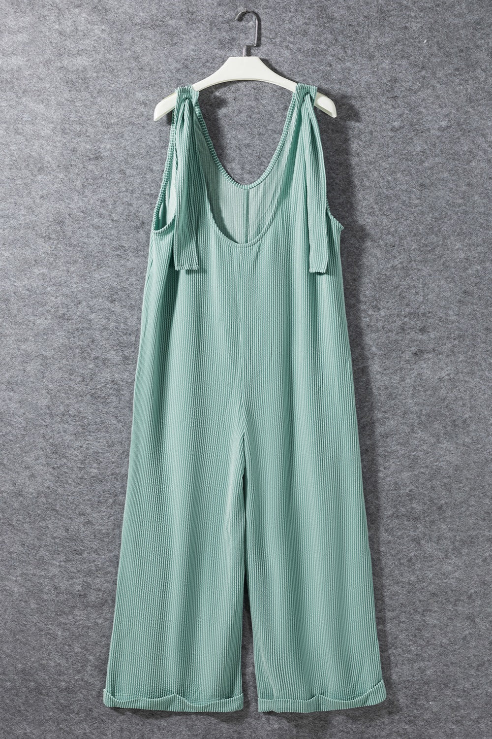 Ribbed V-Neck Wide Leg Jumpsuit with Pockets-TOPS / DRESSES-[Adult]-[Female]-2022 Online Blue Zone Planet