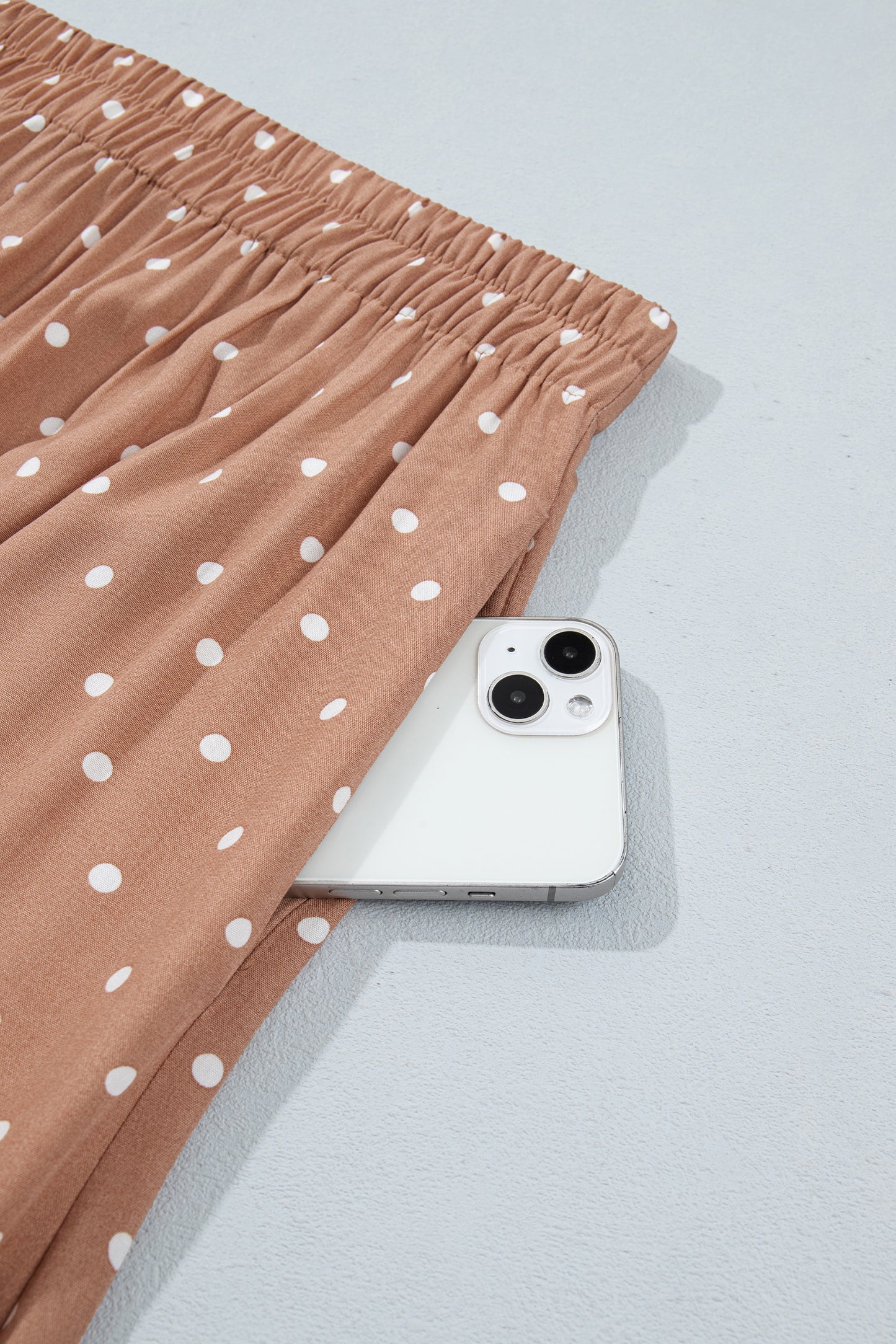 Brown Polka Dot Lace Hem Elegant Long Shift Skirt-Bottoms/Skirts & Petticoat-[Adult]-[Female]-2022 Online Blue Zone Planet