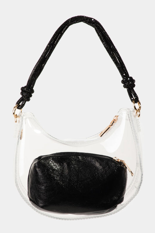 Blue Zone Planet | Fame Clear See Through Baguette Bag-HANDBAGS-[Adult]-[Female]-BK-One Size-2022 Online Blue Zone Planet