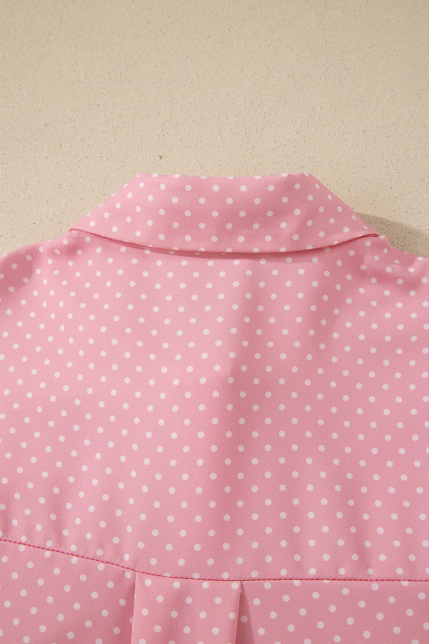 Khaki Dotted Print Cuffed Short Sleeve Shirt-Tops/Blouses & Shirts-[Adult]-[Female]-2022 Online Blue Zone Planet