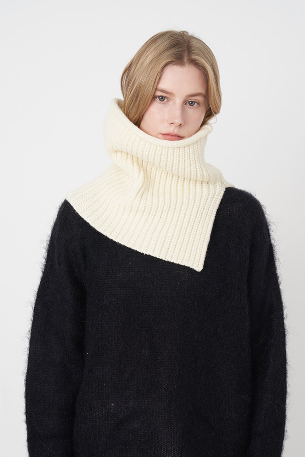 Slit Pullover Knit Scarf-SCARVES-[Adult]-[Female]-Ivory-One Size-2022 Online Blue Zone Planet