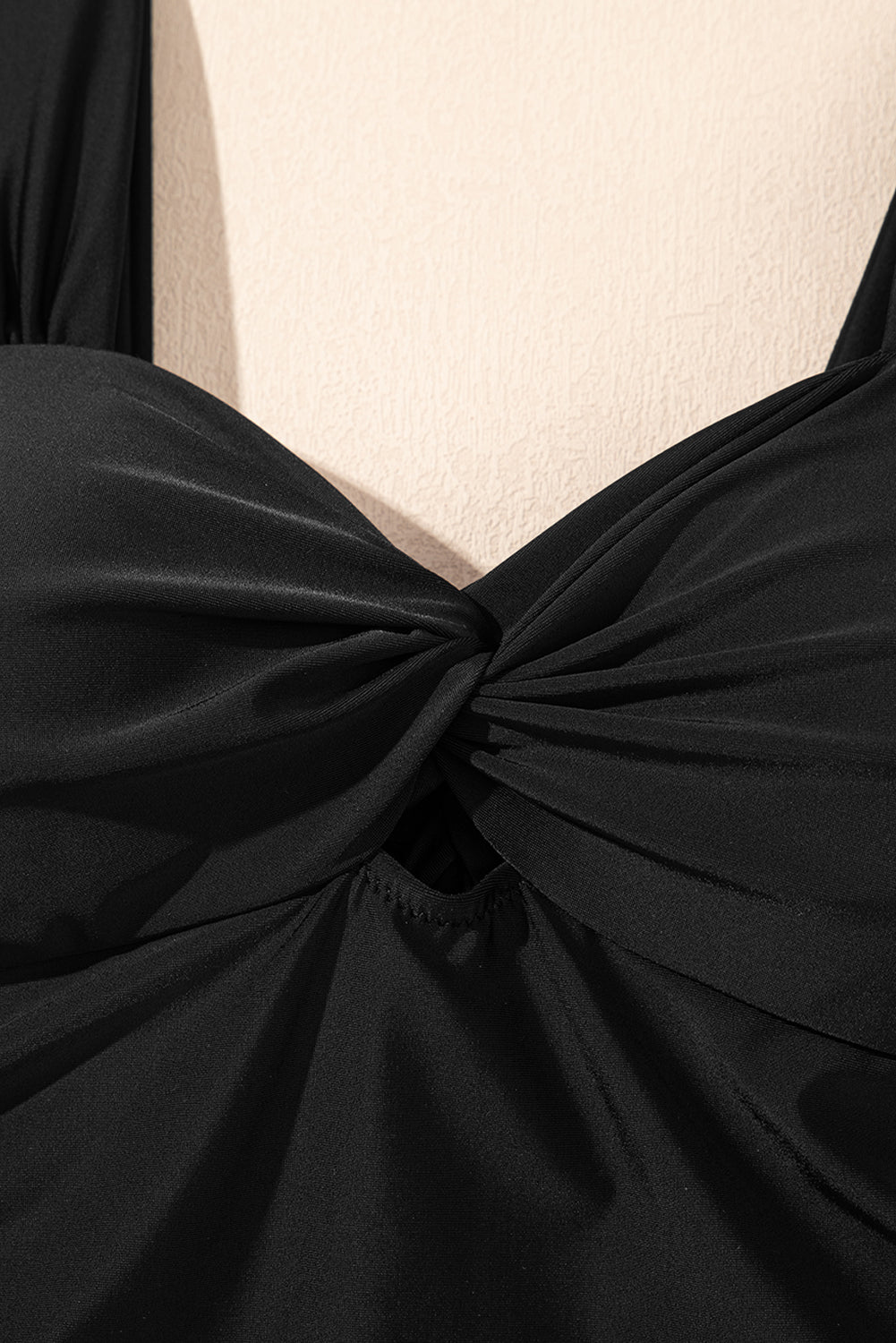 Black Cut Out Twist Bowknot Backless One Piece Swimsuit-Swimwear/One Piece Swimsuit-[Adult]-[Female]-2022 Online Blue Zone Planet