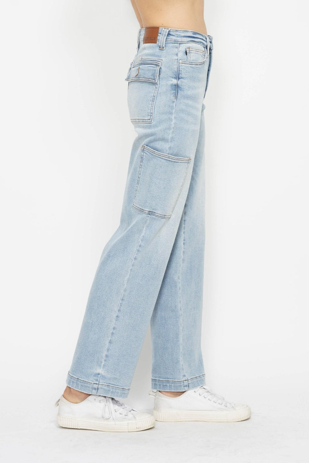 Blue Zone Planet | Judy Blue Full Size High Waist Straight Cargo Jeans-TOPS / DRESSES-[Adult]-[Female]-2022 Online Blue Zone Planet