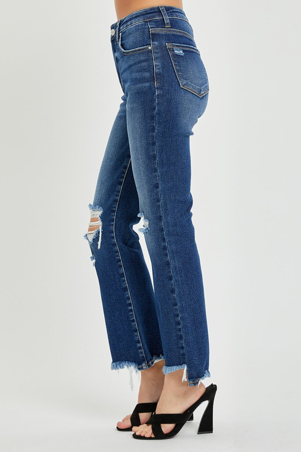 RISEN High Rise Distressed Crop Flare Jeans-TOPS / DRESSES-[Adult]-[Female]-2022 Online Blue Zone Planet