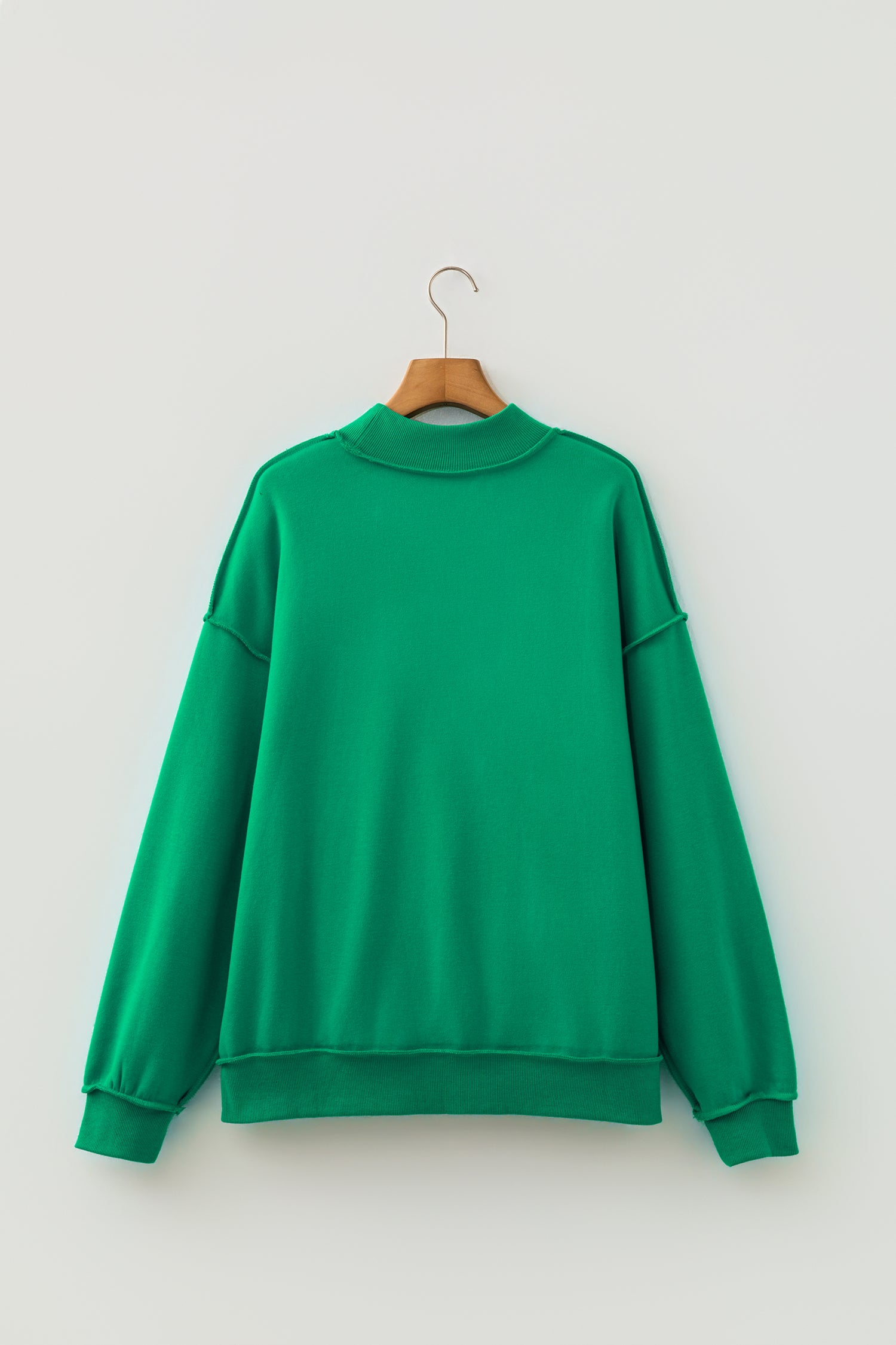 Red Dahlia Oversize Drop Shoulder Reversible Mock Neck Sweatshirt-Tops/Sweatshirts & Hoodies-[Adult]-[Female]-2022 Online Blue Zone Planet