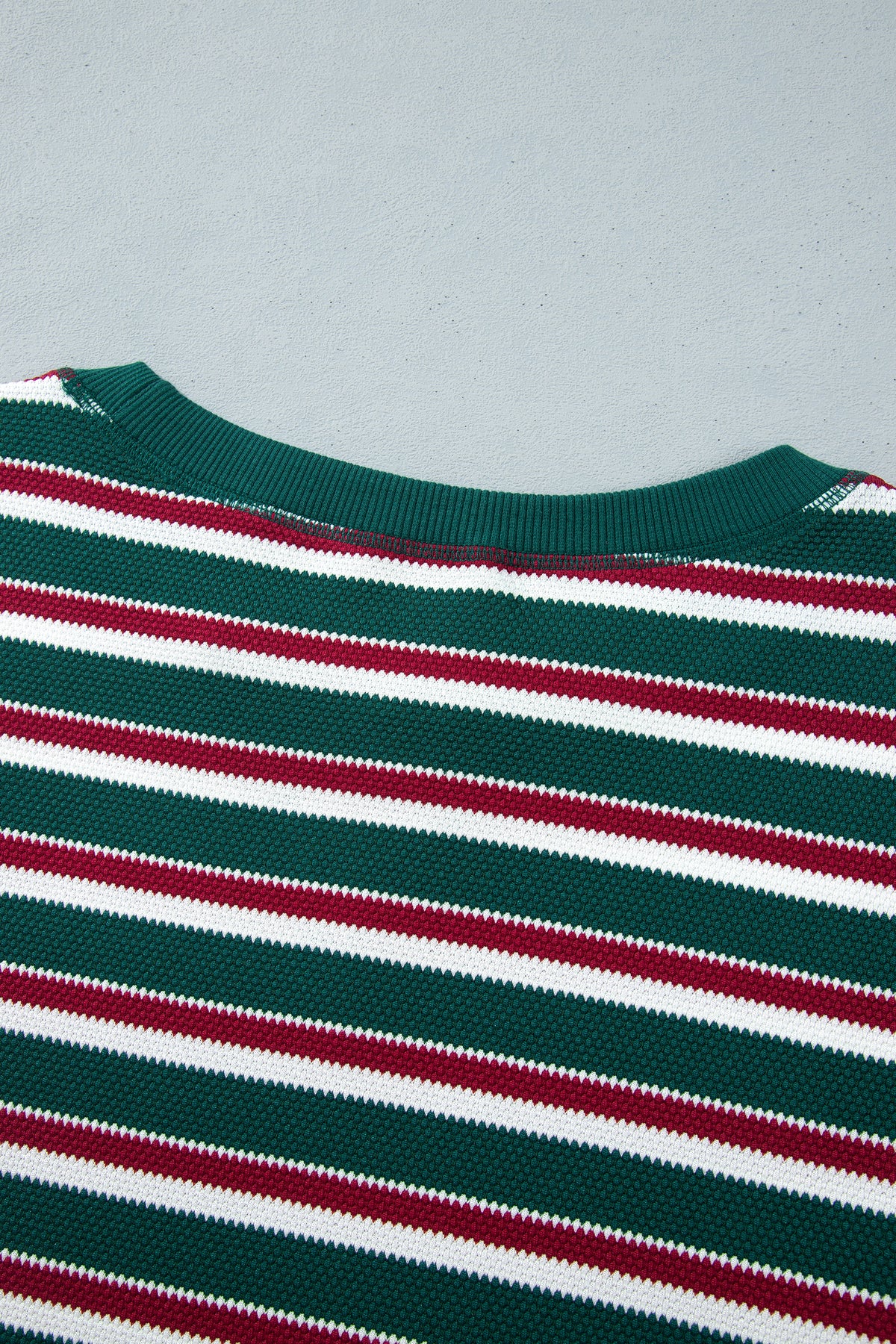 Green Stripe Striped Colorblock Round Neck Long Sleeve Shift Plus Size Sweatshirt-Plus Size/Plus Size Sweatshirts & Hoodies-[Adult]-[Female]-2022 Online Blue Zone Planet