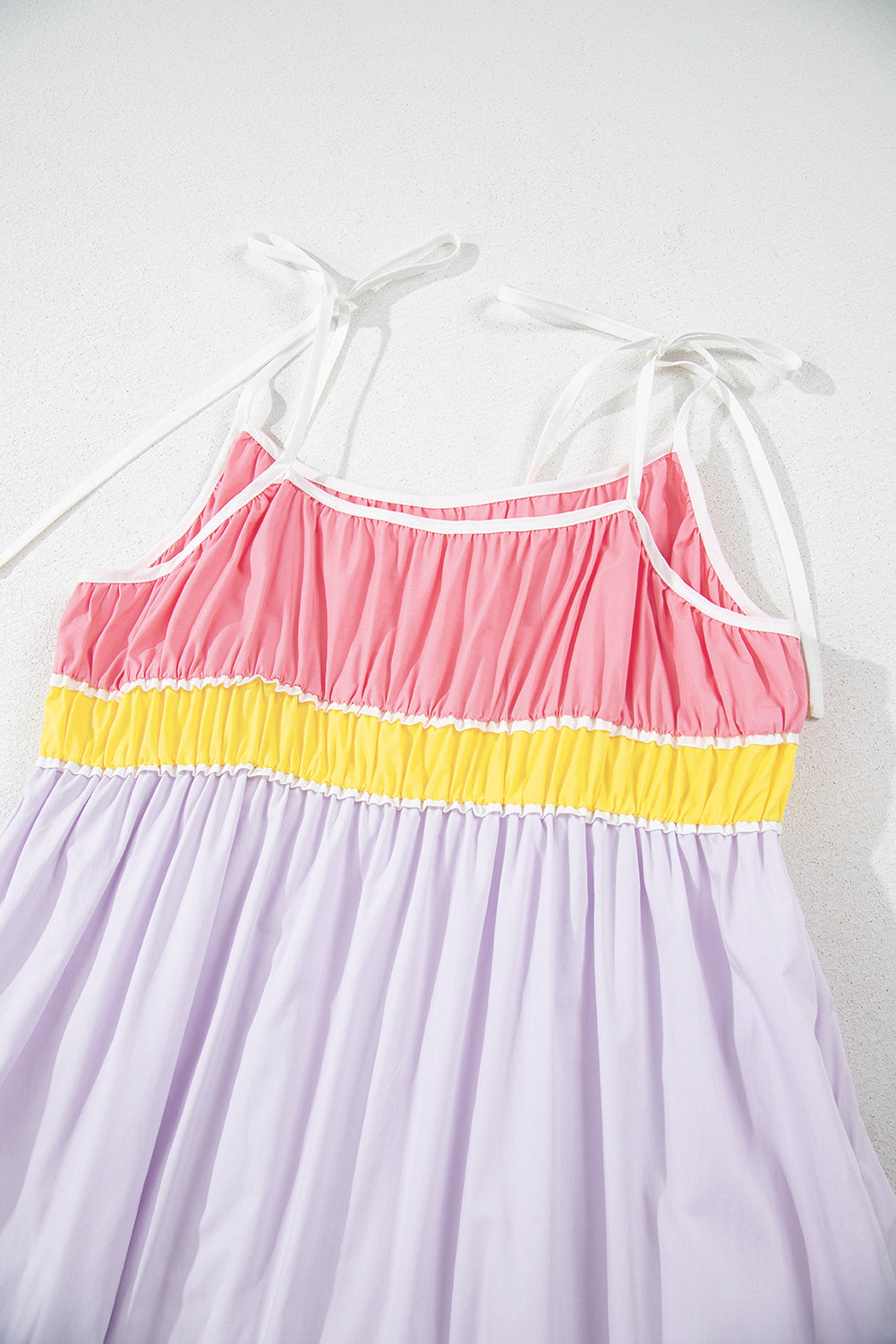 Multicolour Colorblock Self-tie Straps High Waist Flowy Maxi Dress with Pockets-Dresses/Maxi Dresses-[Adult]-[Female]-2022 Online Blue Zone Planet