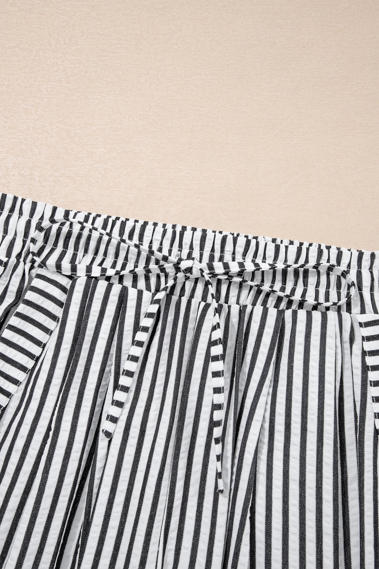 Black Stripe Wide Leg Casual Pants-Bottoms/Pants & Culotte-[Adult]-[Female]-2022 Online Blue Zone Planet