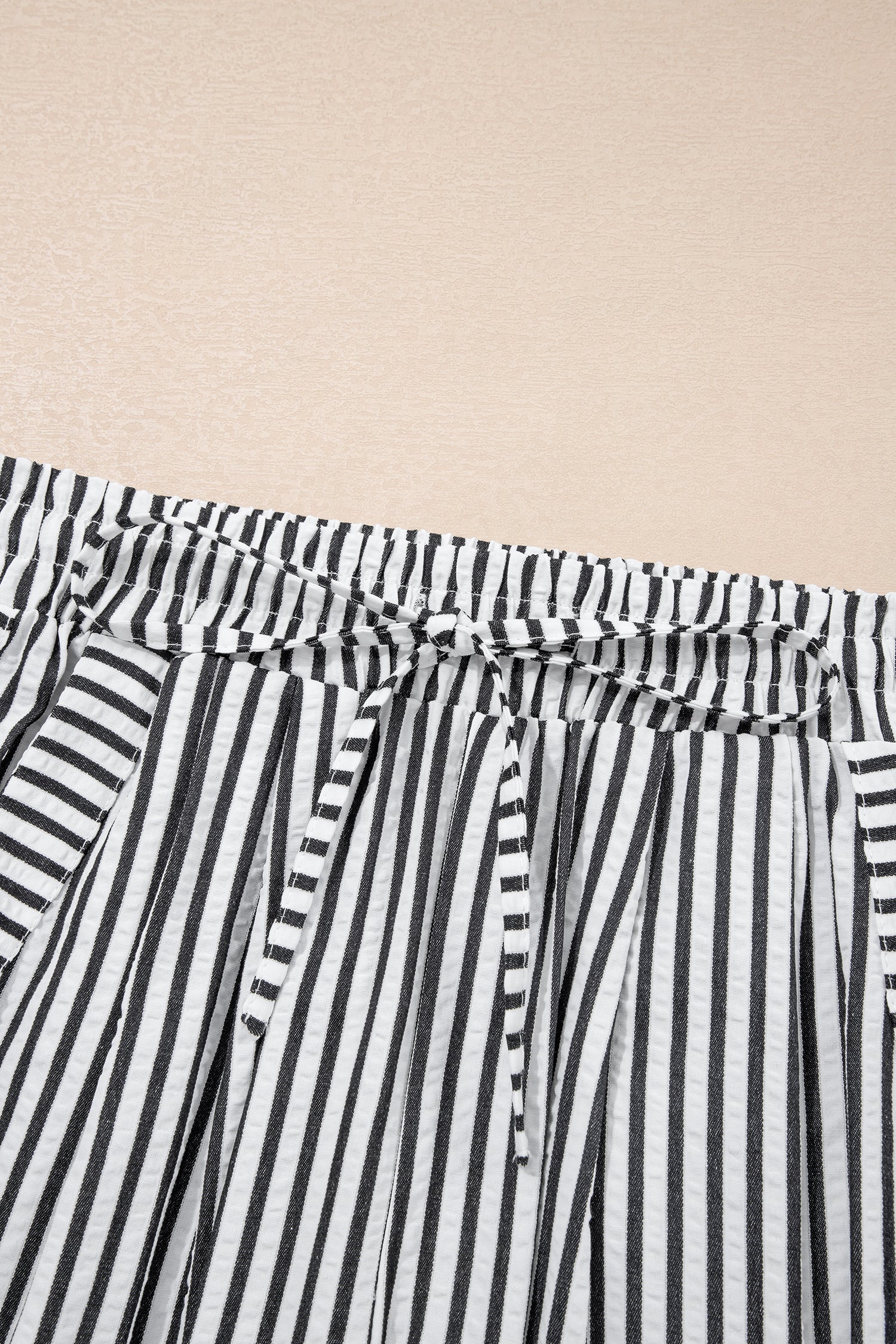 Black Stripe Wide Leg Casual Pants-Bottoms/Pants & Culotte-[Adult]-[Female]-2022 Online Blue Zone Planet