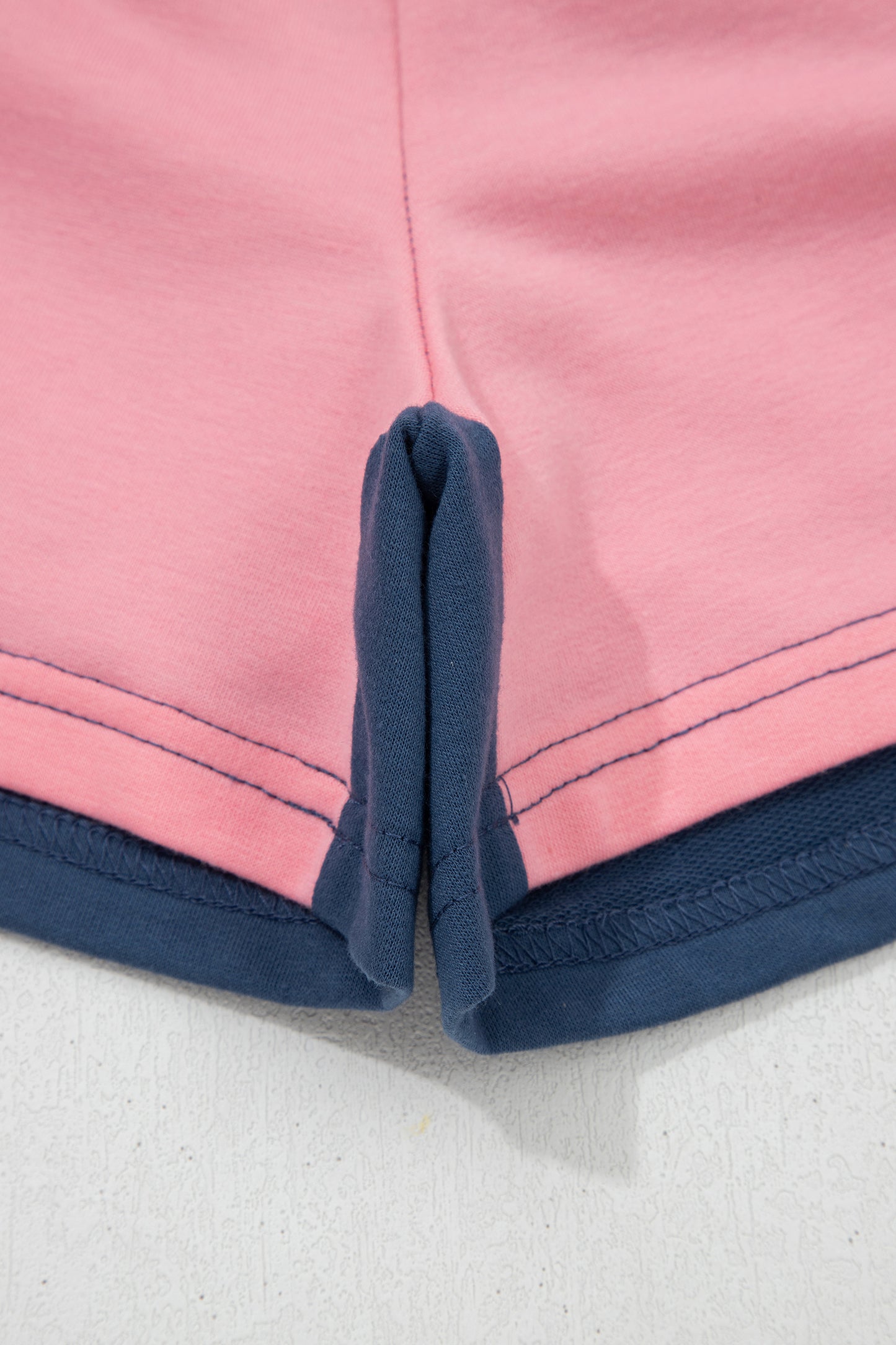 Pink Color Block Patchwork Varsity Striped Detail Drawstring Elastic Waist Shorts-Bottoms/Casual Shorts-[Adult]-[Female]-2022 Online Blue Zone Planet