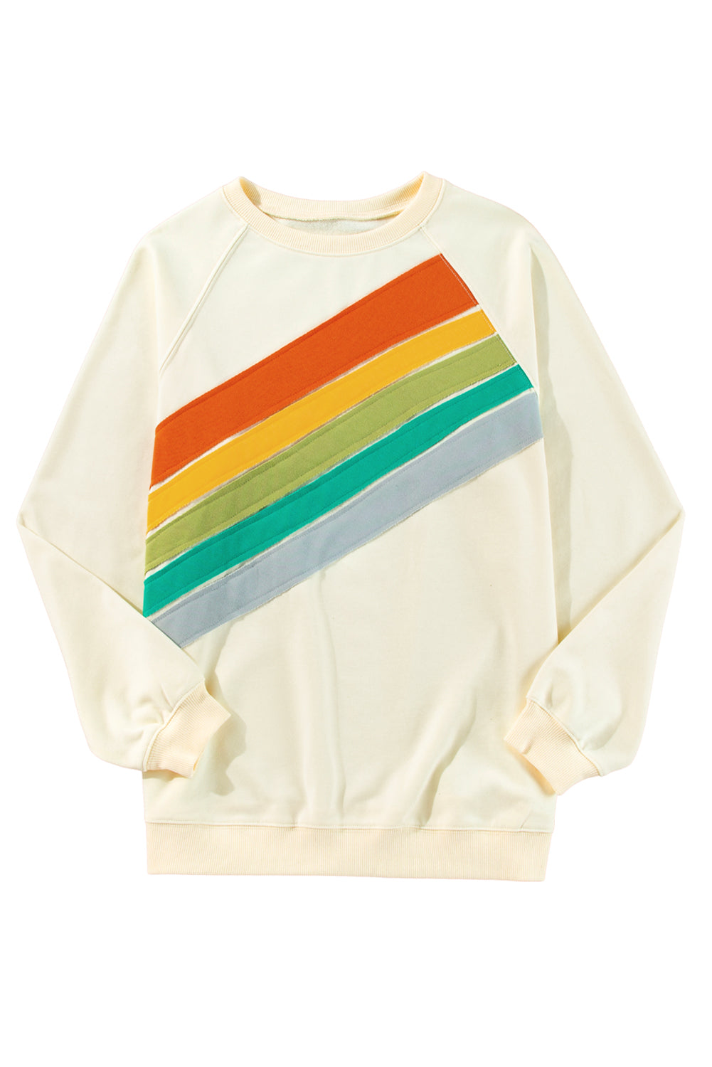 Blue Zone Planet |  Black Rainbow Colorblock Pullover Sweatshirt