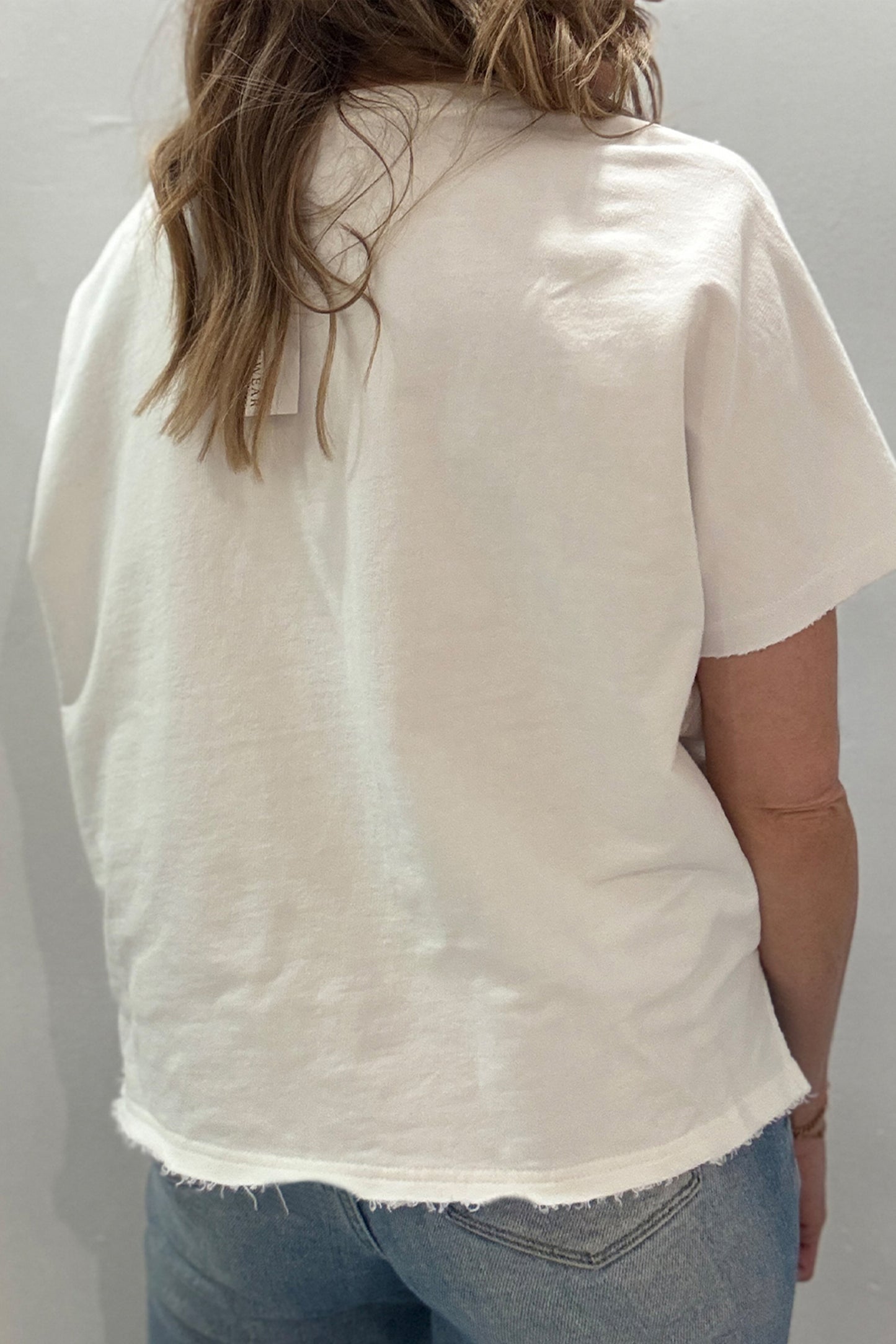 White Patriot Star Patched Notched Neck Mineral Washed Tee-Tops/Tops & Tees-[Adult]-[Female]-2022 Online Blue Zone Planet