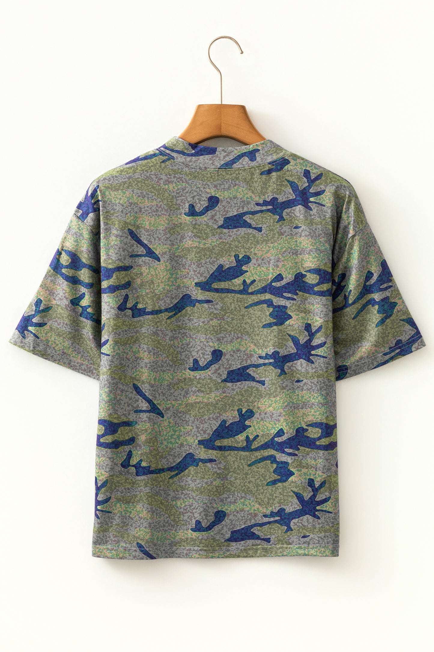 Multicolour Stylish Camouflage Print America Patriotic Tee-Tops/Tops & Tees-[Adult]-[Female]-2022 Online Blue Zone Planet