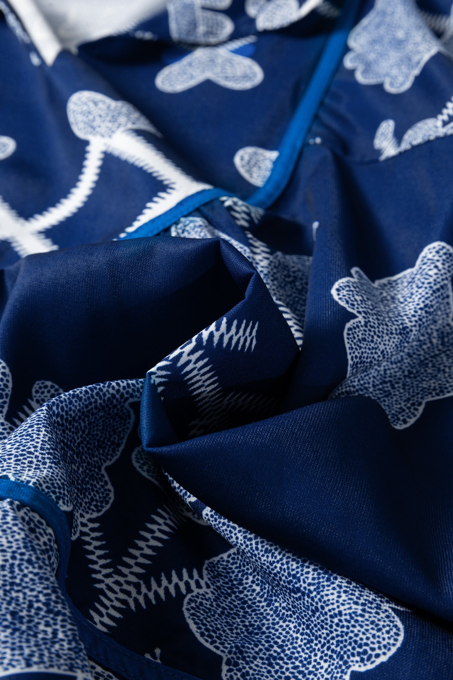 Blue Plus Size Floral Printed Notched Neck Long Sleeve Blouse-Plus Size/Plus Size Tops/Plus Size Blouses & Shirts-[Adult]-[Female]-2022 Online Blue Zone Planet