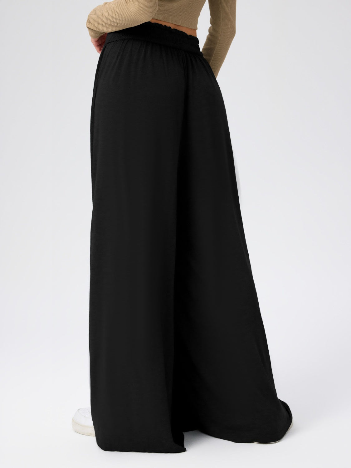 High Waist Wide Leg Pants-BOTTOMS SIZES SMALL MEDIUM LARGE-[Adult]-[Female]-2022 Online Blue Zone Planet