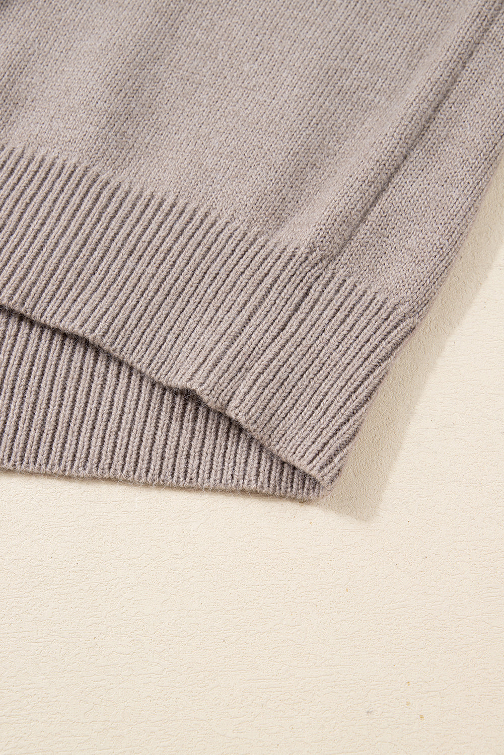 Beige Embroidered Floral Sleeve Round Neck Loose Sweater-TOPS / DRESSES-[Adult]-[Female]-2022 Online Blue Zone Planet