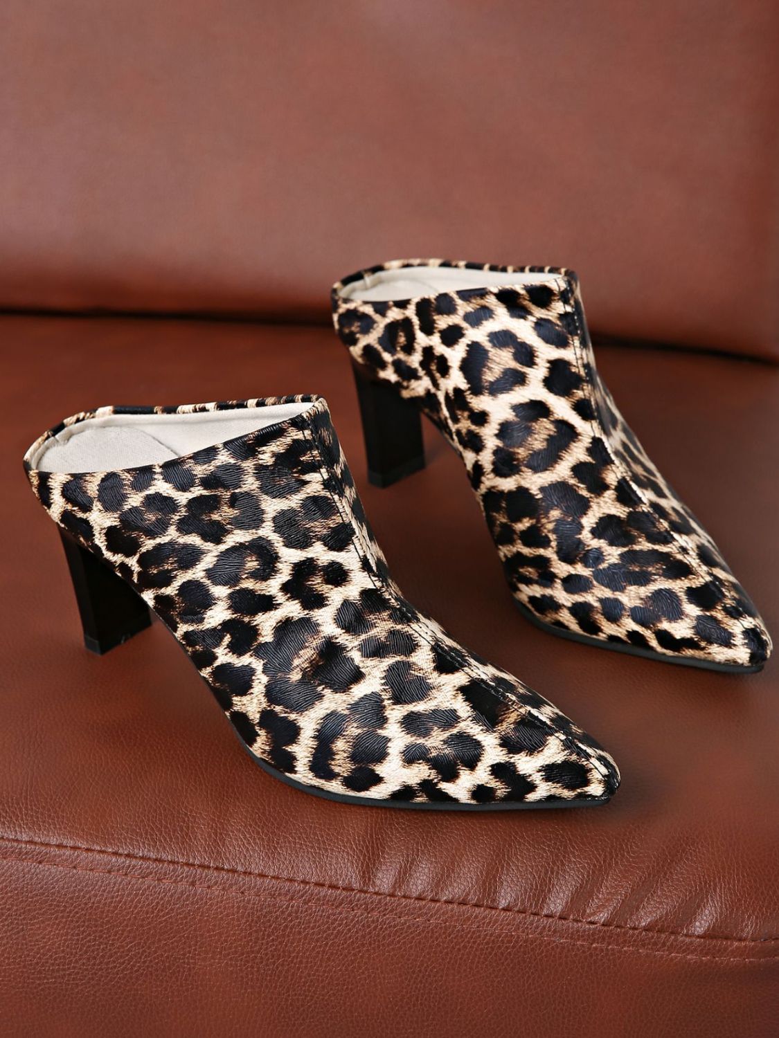 PU Leather Leopard Point Toe Pumps-SHOES-[Adult]-[Female]-2022 Online Blue Zone Planet