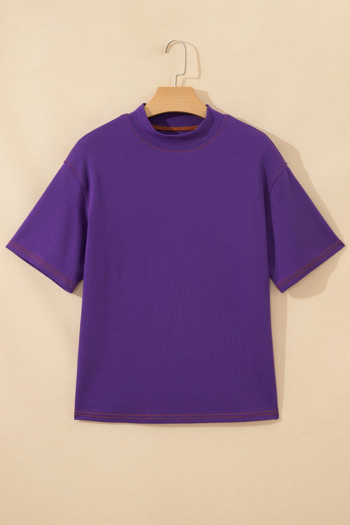 Light Grey Reversible Contrast-Stitched T-Shirt-Tops/Tops & Tees-[Adult]-[Female]-2022 Online Blue Zone Planet