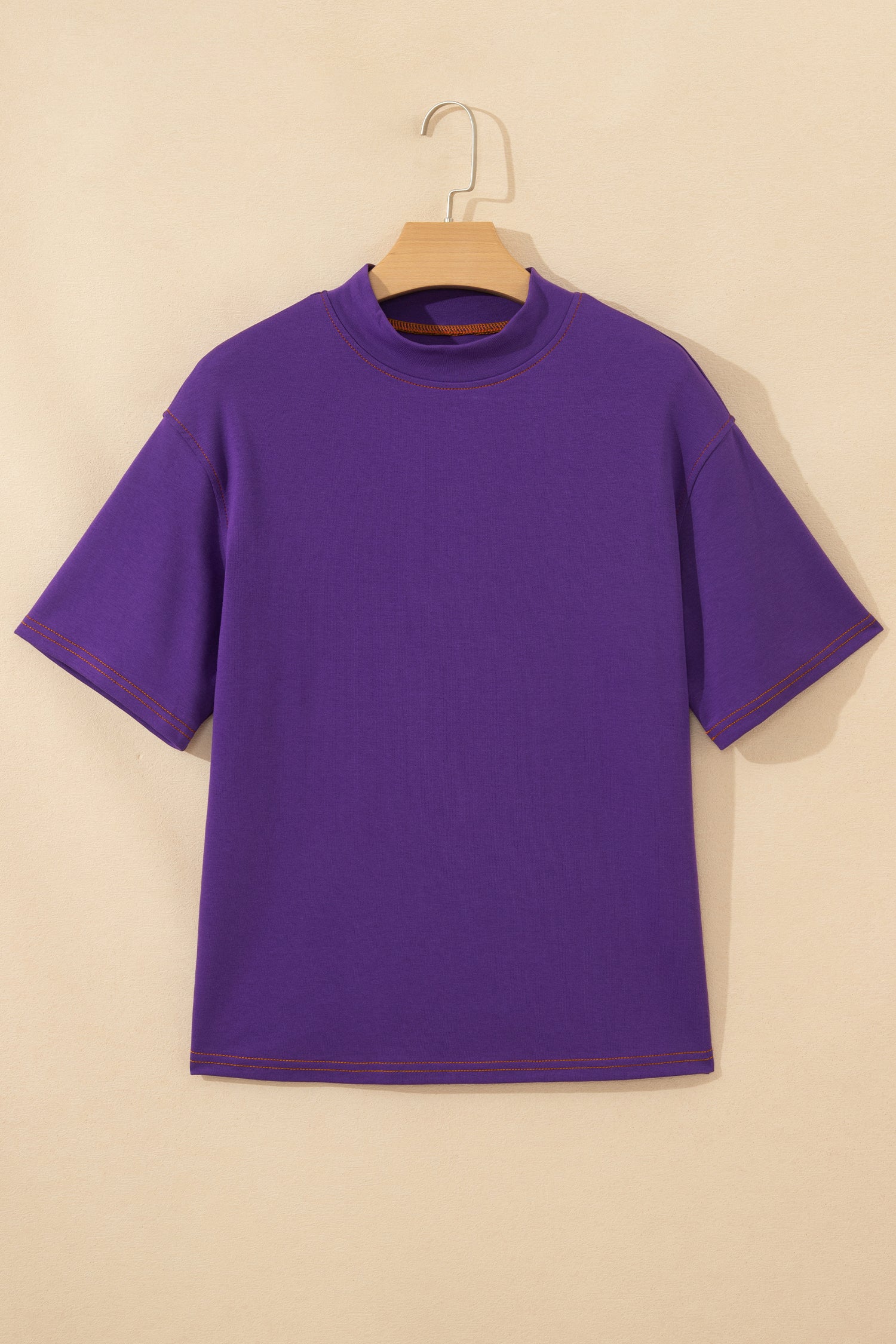 Light Grey Reversible Contrast-Stitched T-Shirt-Tops/Tops & Tees-[Adult]-[Female]-2022 Online Blue Zone Planet