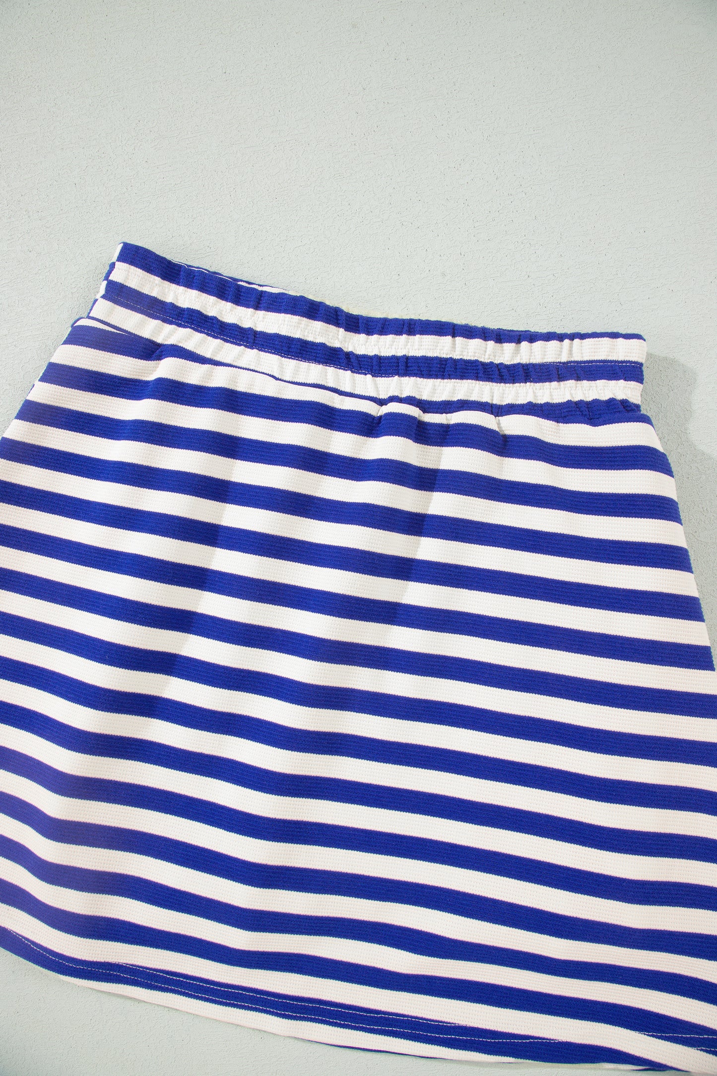 Bright Green Textured Stripe Print Contrast Trim Zip Collar Sleeveless 2pcs Skort Set-Two Piece Sets/Two Piece Dresses-[Adult]-[Female]-2022 Online Blue Zone Planet