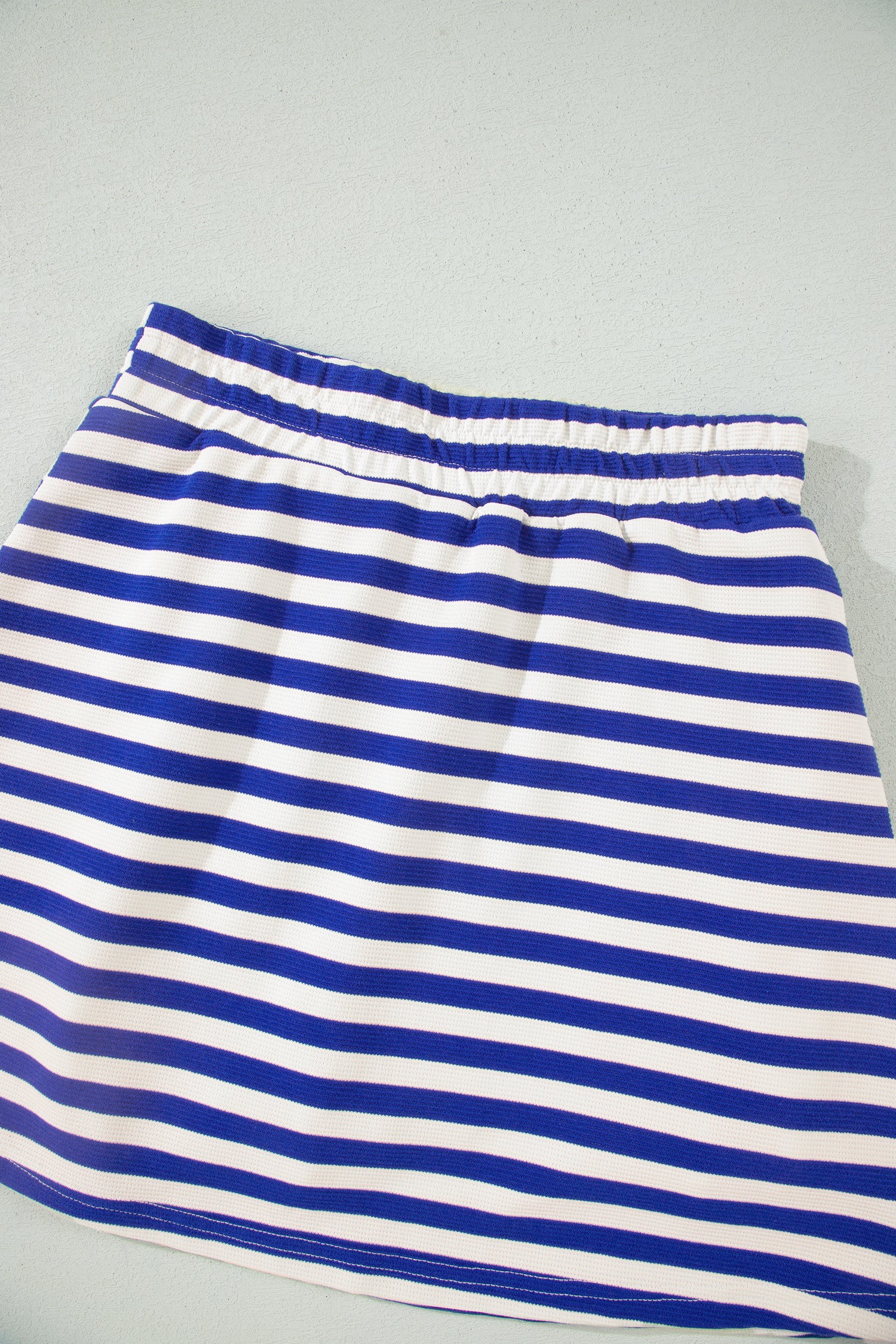 Bright Green Textured Stripe Print Contrast Trim Zip Collar Sleeveless 2pcs Skort Set-Two Piece Sets/Two Piece Dresses-[Adult]-[Female]-2022 Online Blue Zone Planet