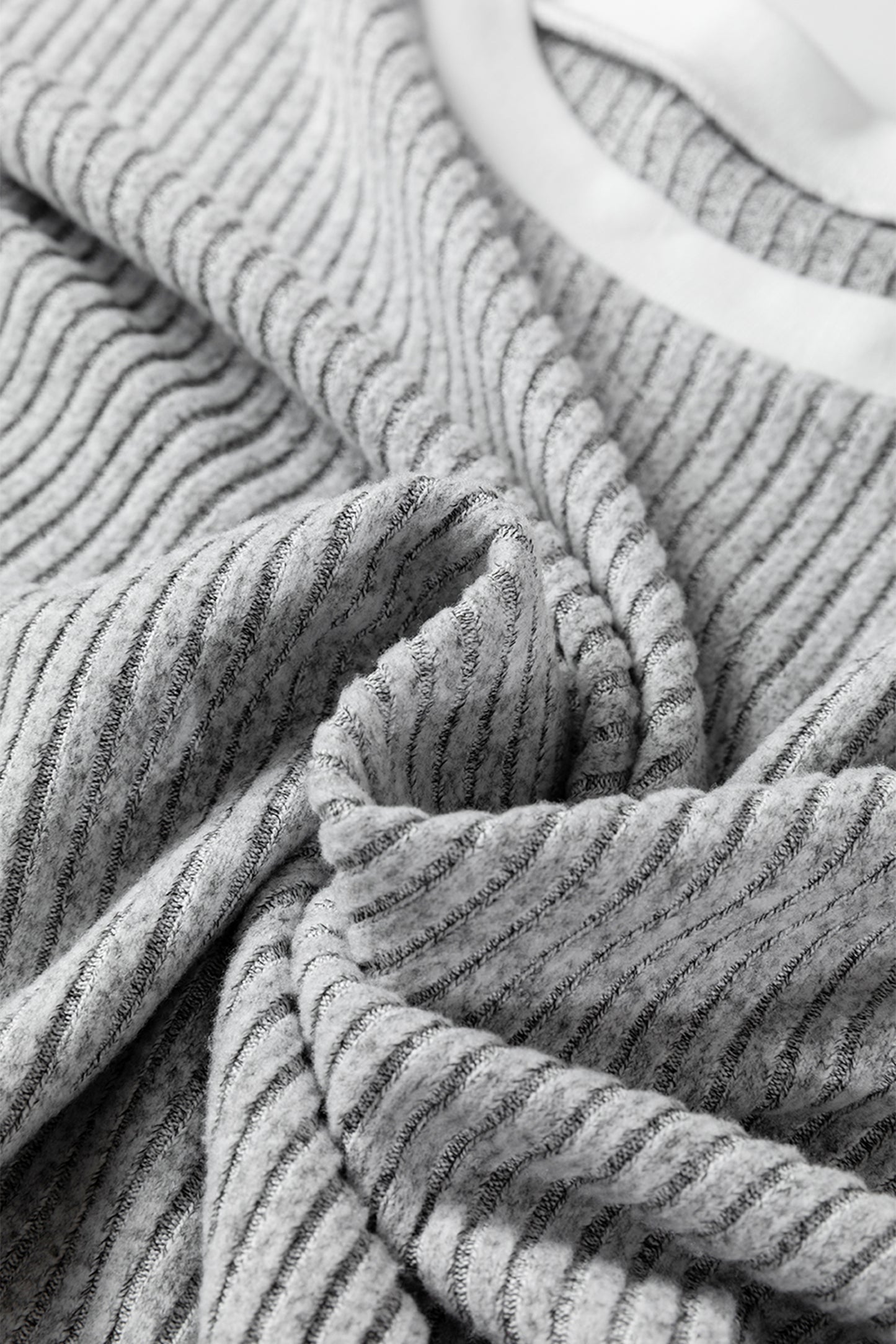 Gray Leopard Print Colorblock Patchwork Ribbed Knit Top-Tops/Long Sleeve Tops-[Adult]-[Female]-2022 Online Blue Zone Planet