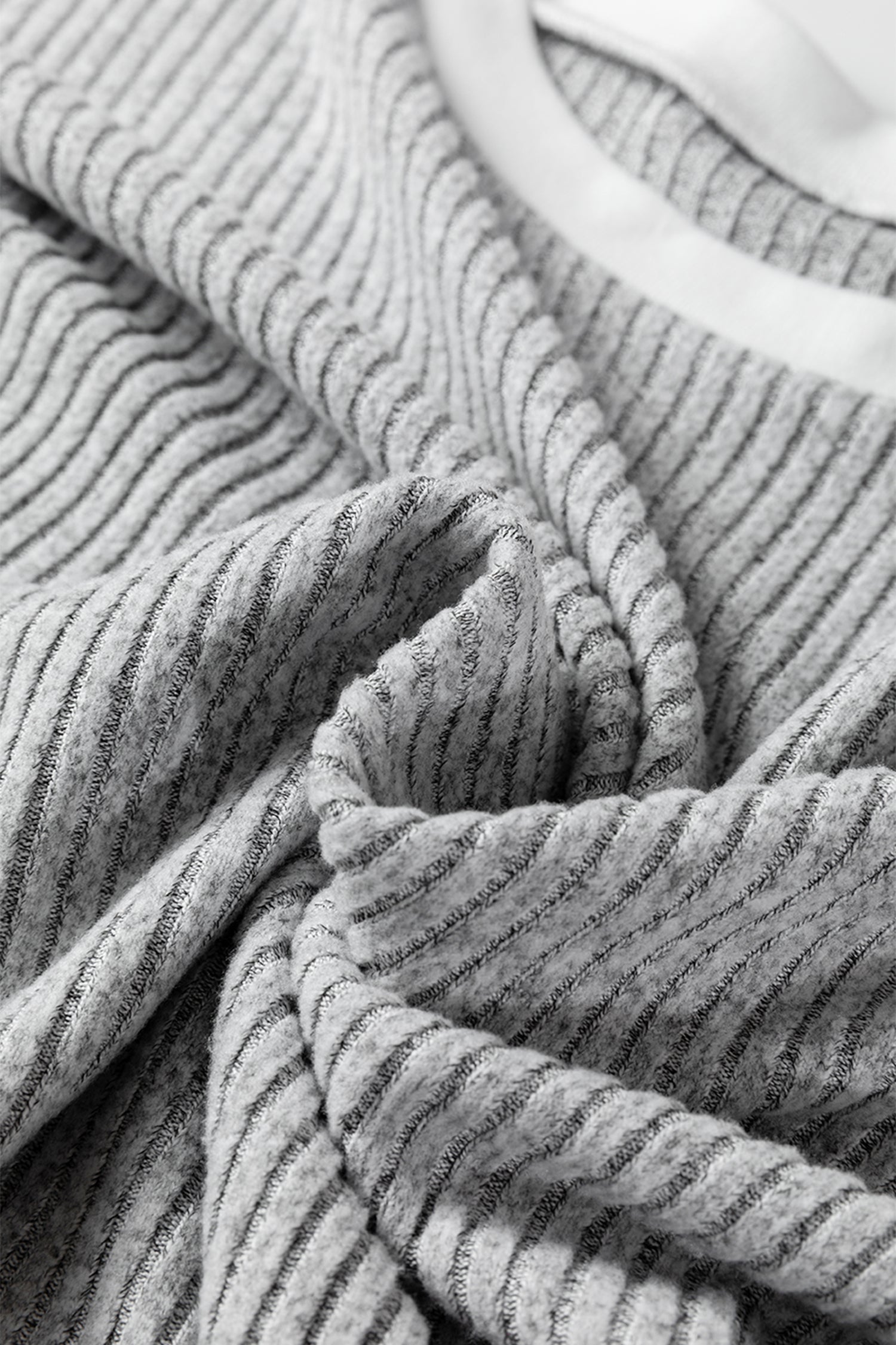 Gray Leopard Print Colorblock Patchwork Ribbed Knit Top-Tops/Long Sleeve Tops-[Adult]-[Female]-2022 Online Blue Zone Planet