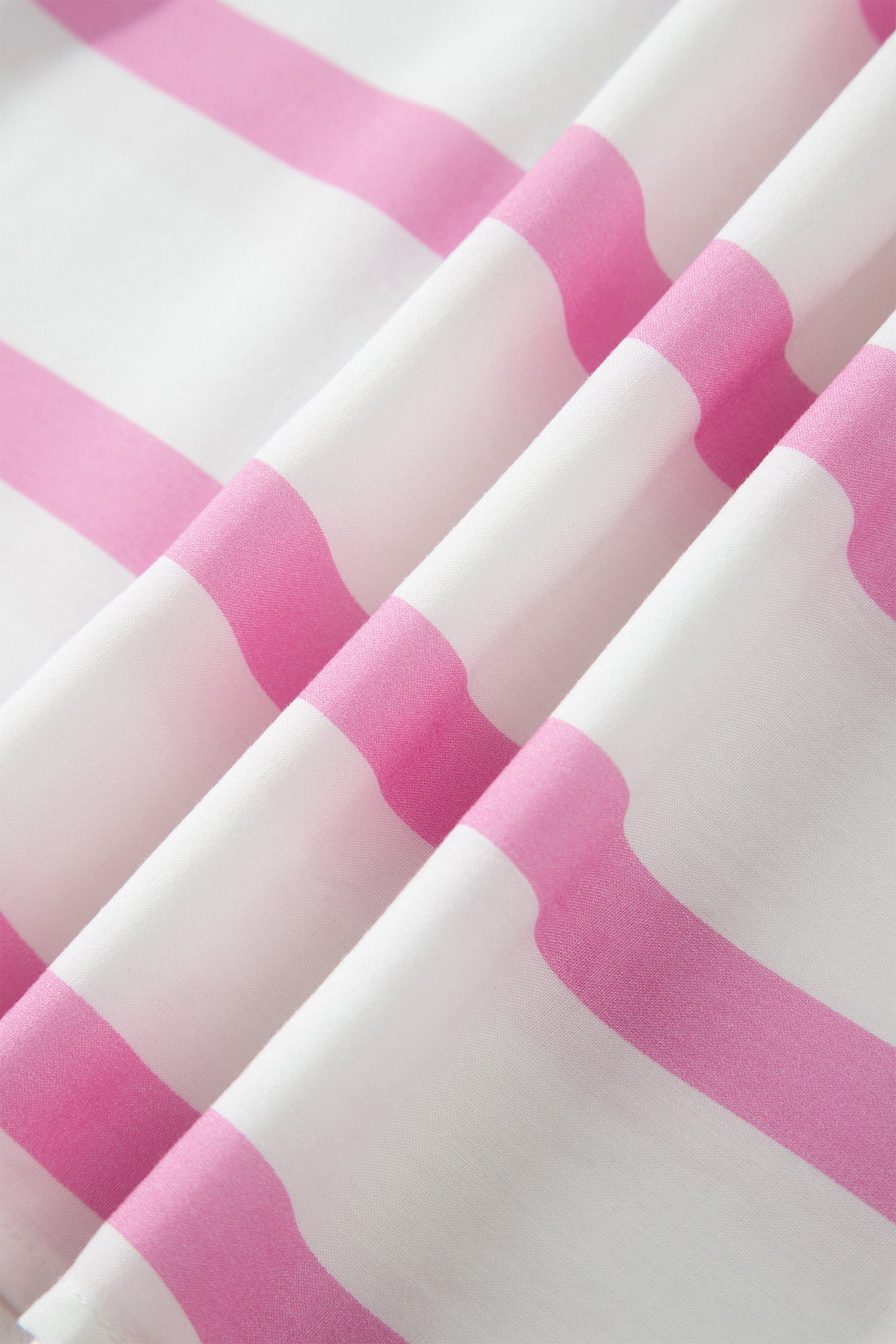 Pink Stripe Ricrac Trim Notched Neck Half Sleeve Vacation Dress-TOPS / DRESSES-[Adult]-[Female]-2022 Online Blue Zone Planet