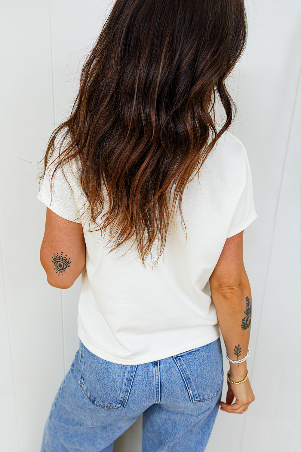 White Leopard Bow Embroidered Cotton Round Neck T Shirt-Tops/Tops & Tees-[Adult]-[Female]-2022 Online Blue Zone Planet