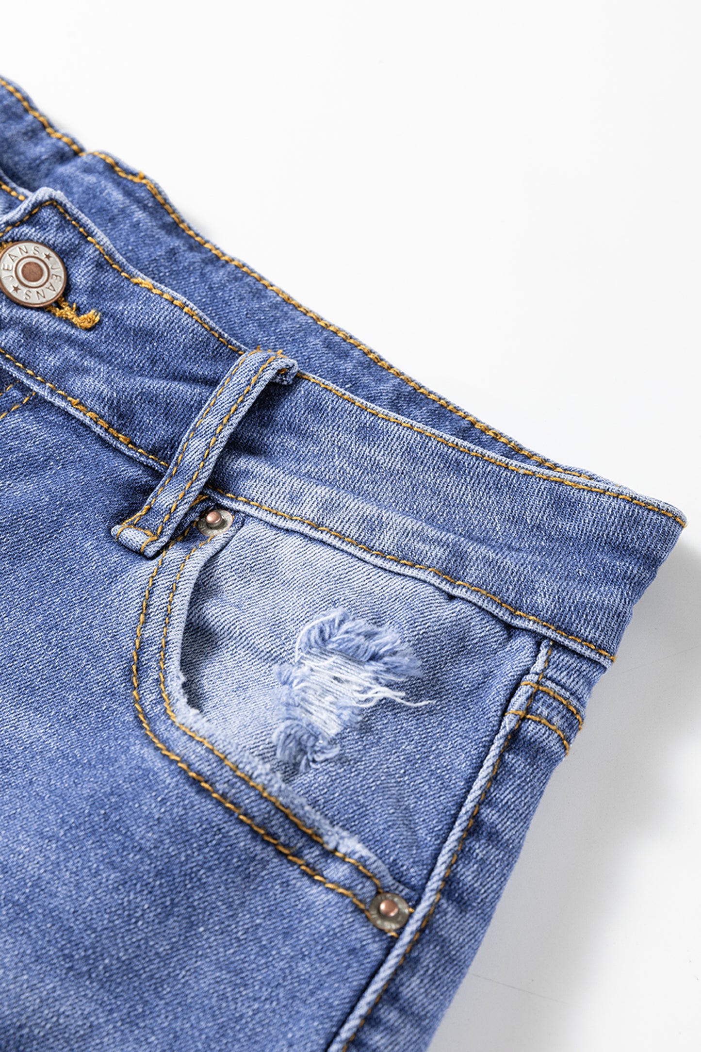 Myosotis Mid Rise Distressed Sneak Peek Straight Leg Jeans-Bottoms/Jeans-[Adult]-[Female]-2022 Online Blue Zone Planet