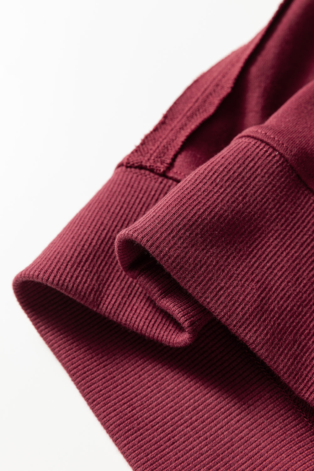 Red Sandalwood Plaid Colorblock Patchwork Sleeve Raw Seam Sweatshirt-Tops/Sweatshirts & Hoodies-[Adult]-[Female]-2022 Online Blue Zone Planet