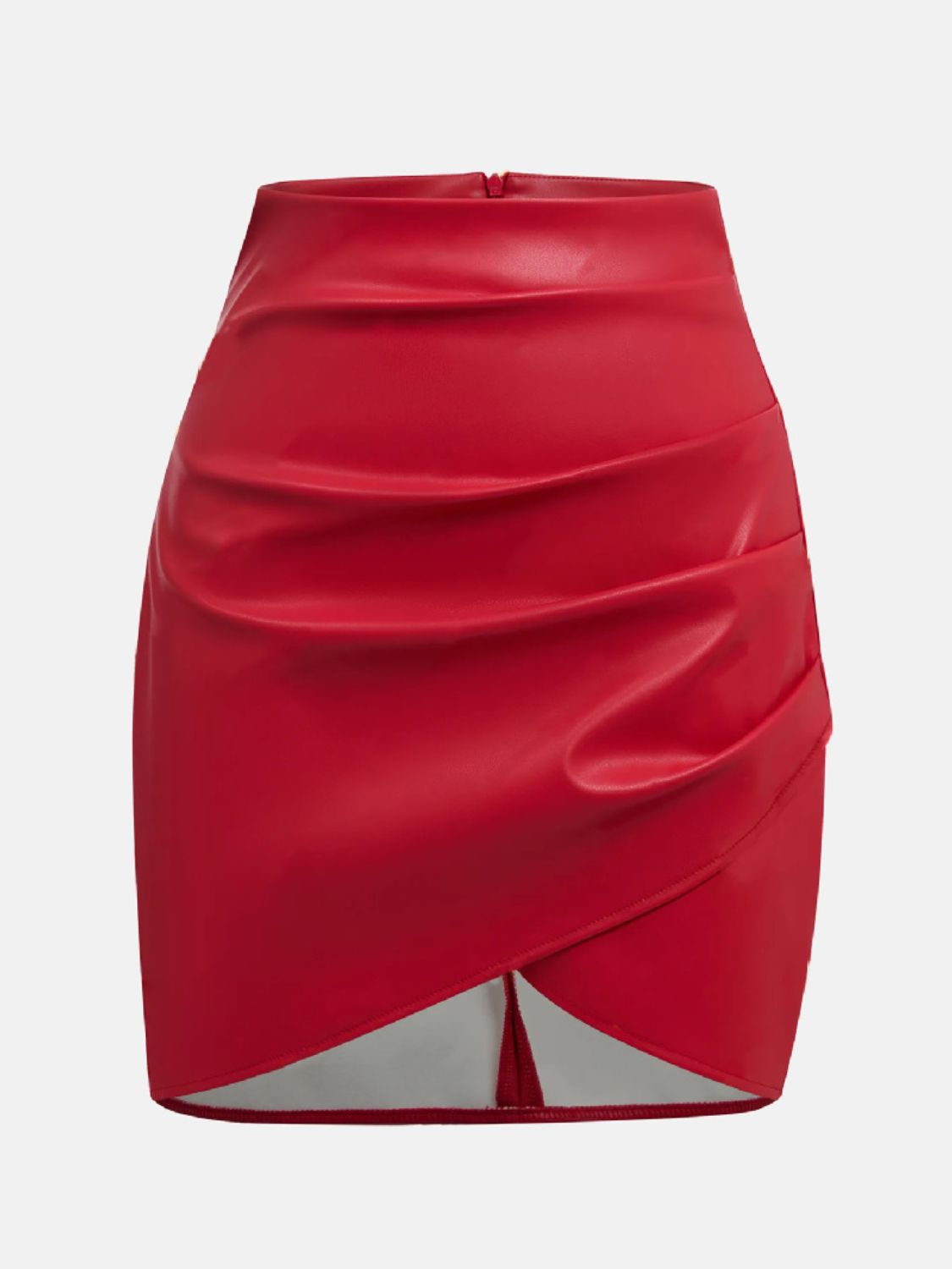 Blue Zone Planet | Ruched Asymmetrical Hem Skirt-BOTTOMS SIZES SMALL MEDIUM LARGE-[Adult]-[Female]-2022 Online Blue Zone Planet