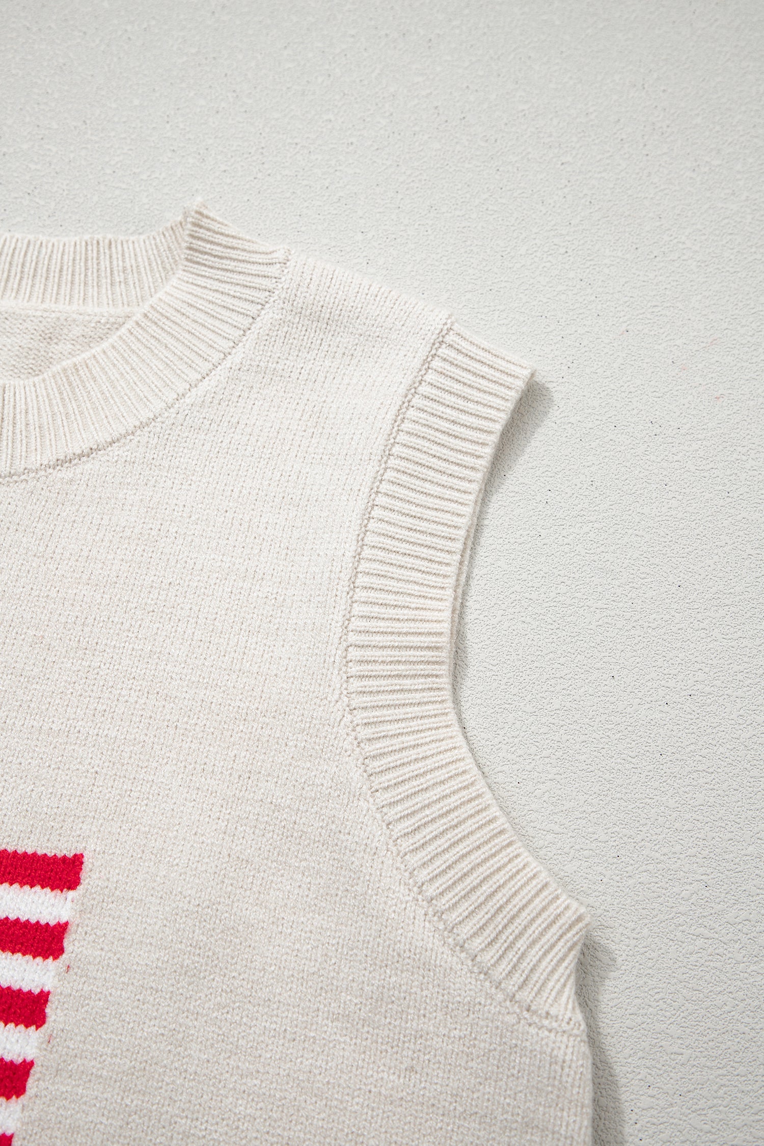 Parchment American Flag Sleeveless Sweater-TOPS / DRESSES-[Adult]-[Female]-2022 Online Blue Zone Planet