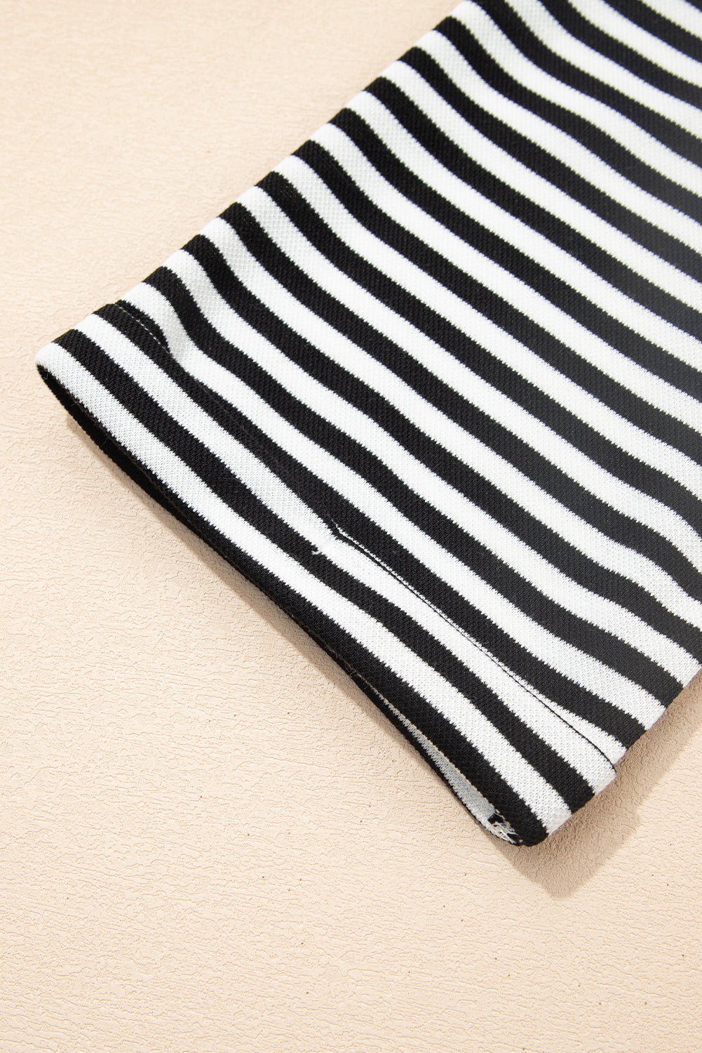 Black Stripe Bowknot Cutout Back Drop Shoulder Wide Bracelet Sleeve Loose Tee-Bracelet-[Adult]-[Female]-2022 Online Blue Zone Planet