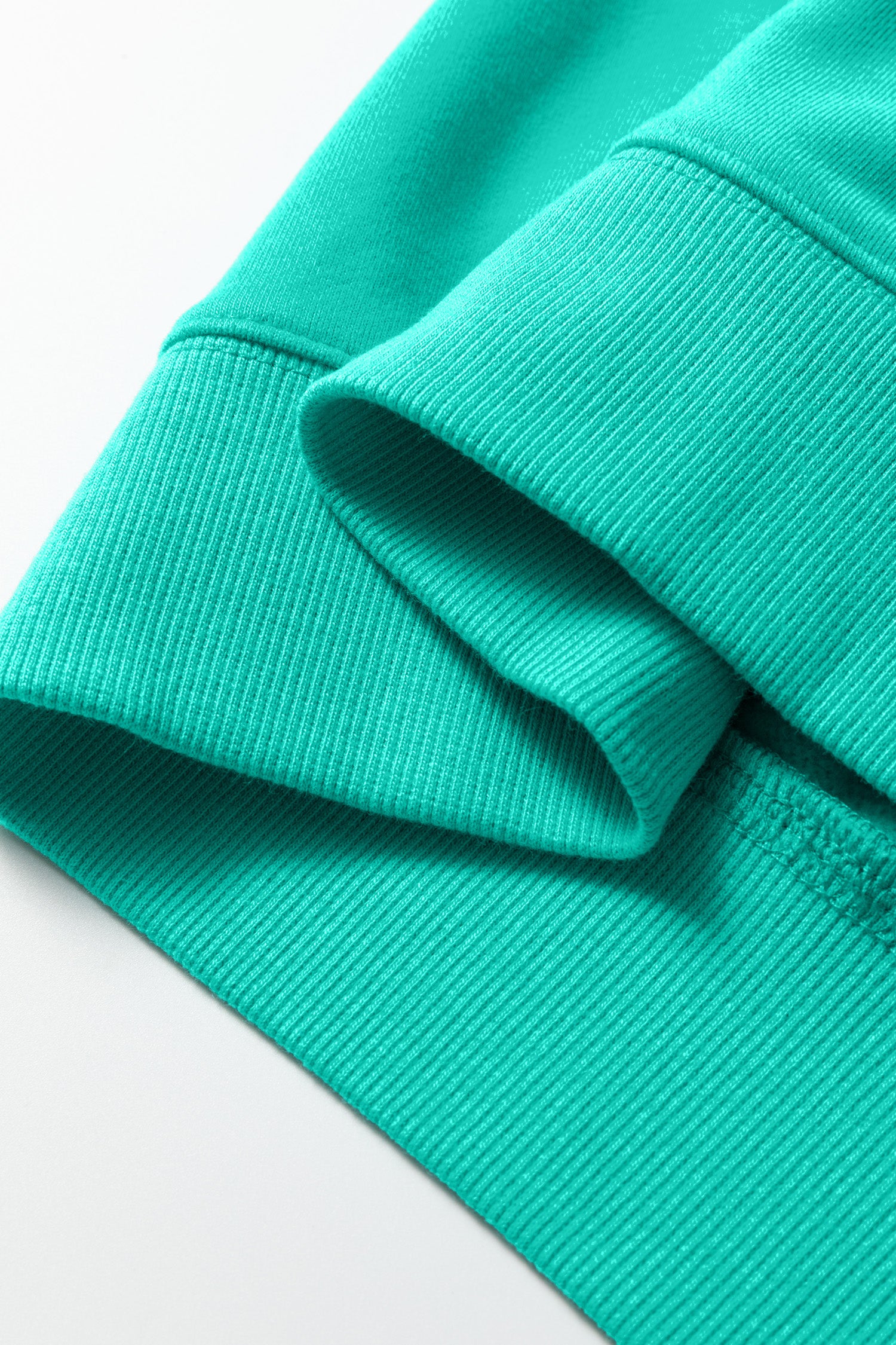 Sea Green Oversize Blessed Embroidered Mock Neck Sweatshirt-Tops/Sweatshirts & Hoodies-[Adult]-[Female]-2022 Online Blue Zone Planet