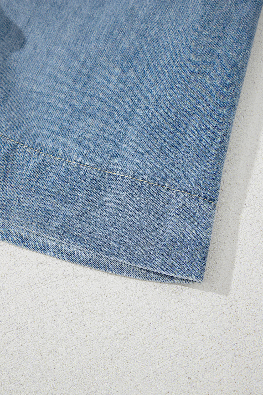 Dusk Blue Tied Front Long Puff Sleeve Denim Top-Tops/Blouses & Shirts-[Adult]-[Female]-2022 Online Blue Zone Planet
