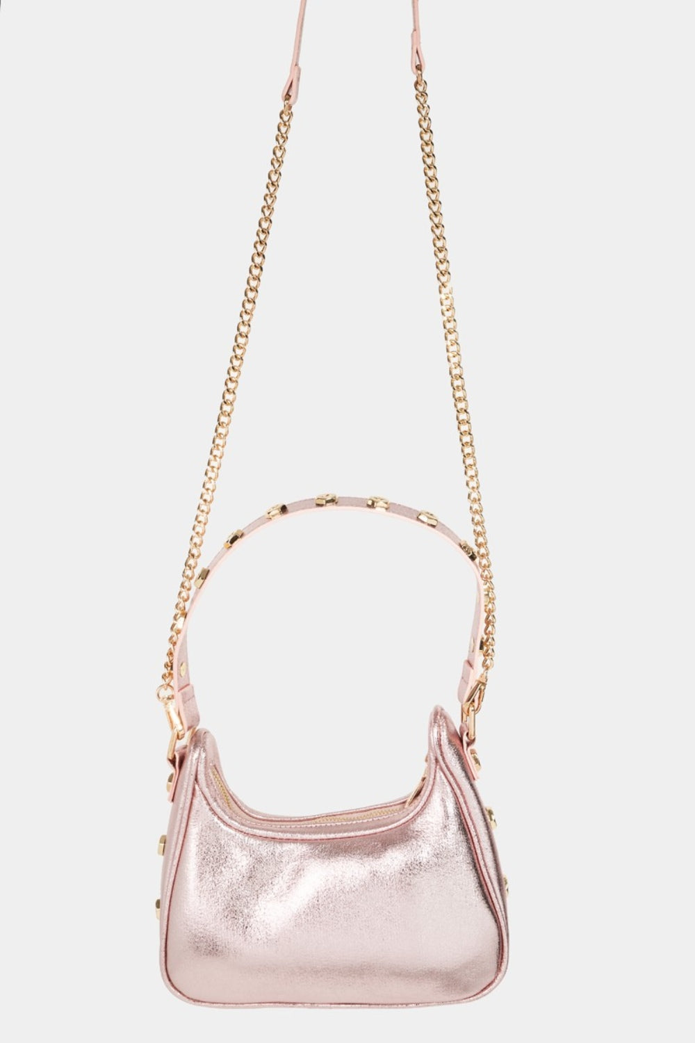 Fame Star Button Trim Hobo Handbag-HANDBAGS-[Adult]-[Female]-Pink-One Size-2022 Online Blue Zone Planet