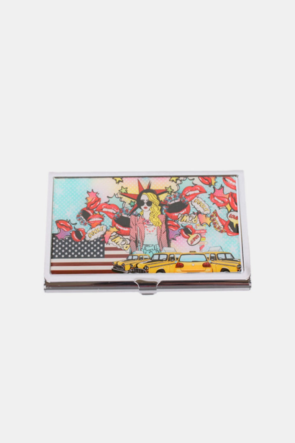 Nicole Lee USA Printed Business Card Case-HANDBAGS-[Adult]-[Female]-Pop Girl-One Size-2022 Online Blue Zone Planet