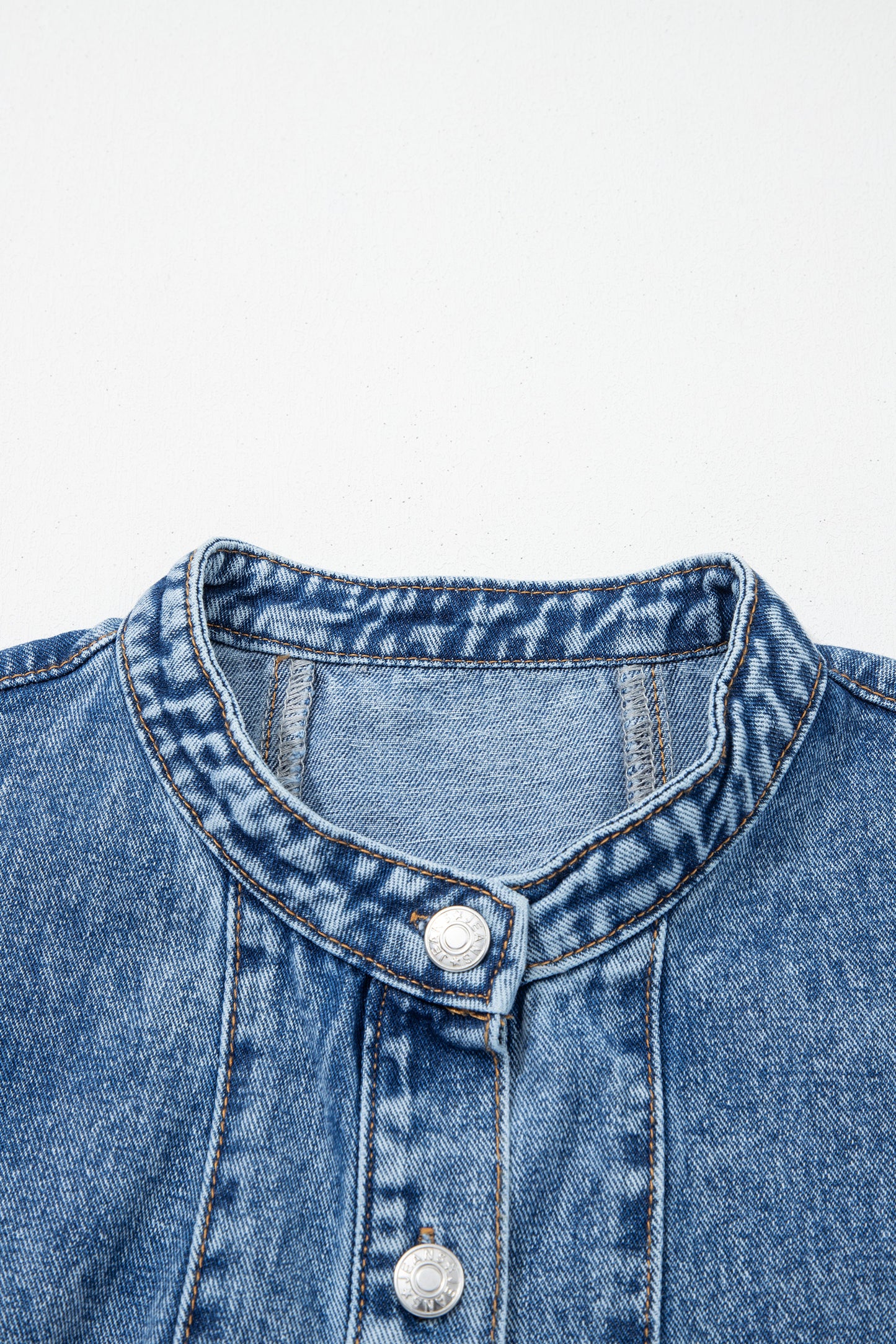 Myosotis Western Belt Button Down Sleeveless Denim Short Dress-TOPS / DRESSES-[Adult]-[Female]-2022 Online Blue Zone Planet
