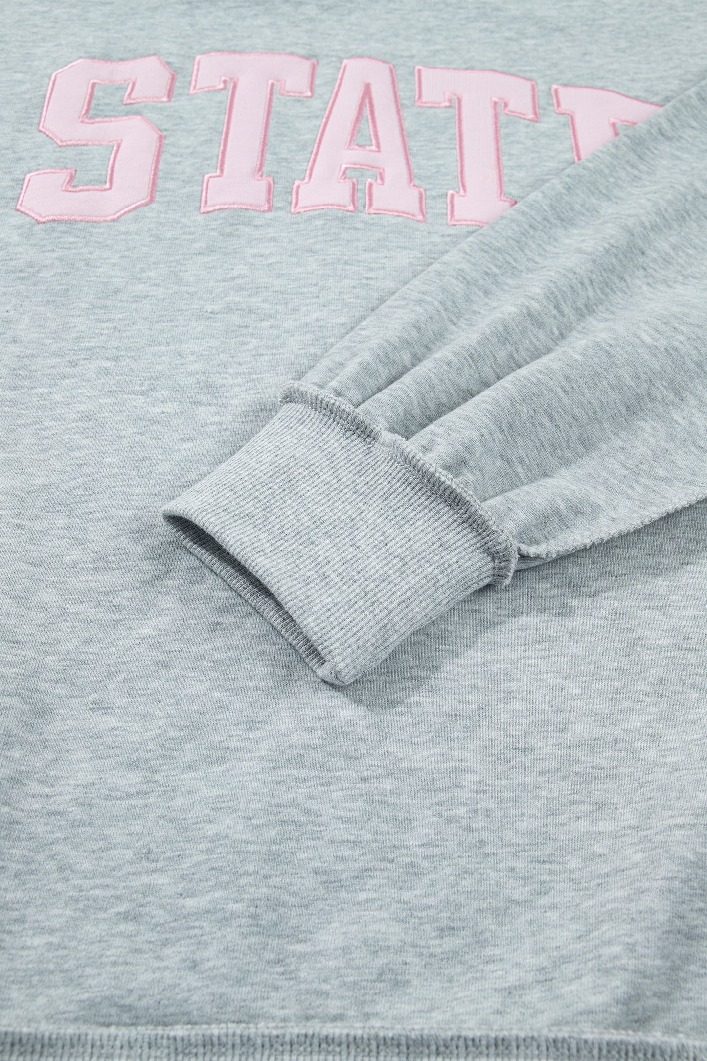 Light Grey Exposed Seam Mock Neck Letter Embroidered Loose Sweatshirt-Tops/Sweatshirts & Hoodies-[Adult]-[Female]-2022 Online Blue Zone Planet