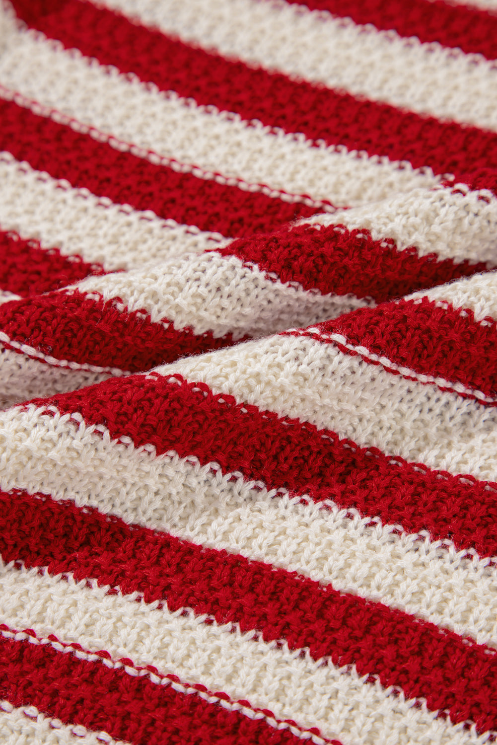 Red Stripe Textured Knit Ribbed Hem Sweater Tank Top-TOPS / DRESSES-[Adult]-[Female]-2022 Online Blue Zone Planet
